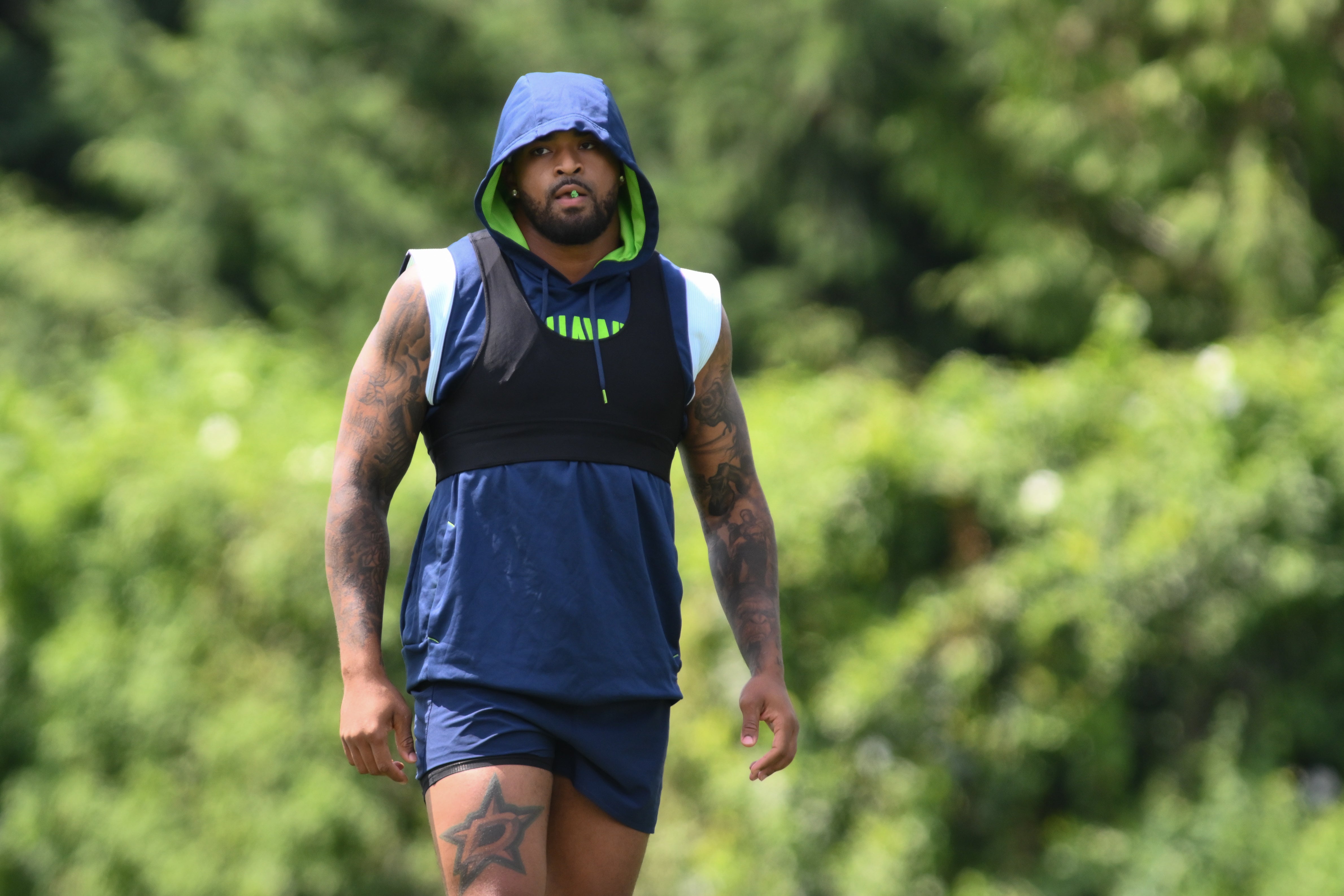 Seattle Seahawks safety Jamal Adams (33) warms up prior to training camp at Virginia Mason Athletic Center. Steven Bisig-USA TODAY Sports