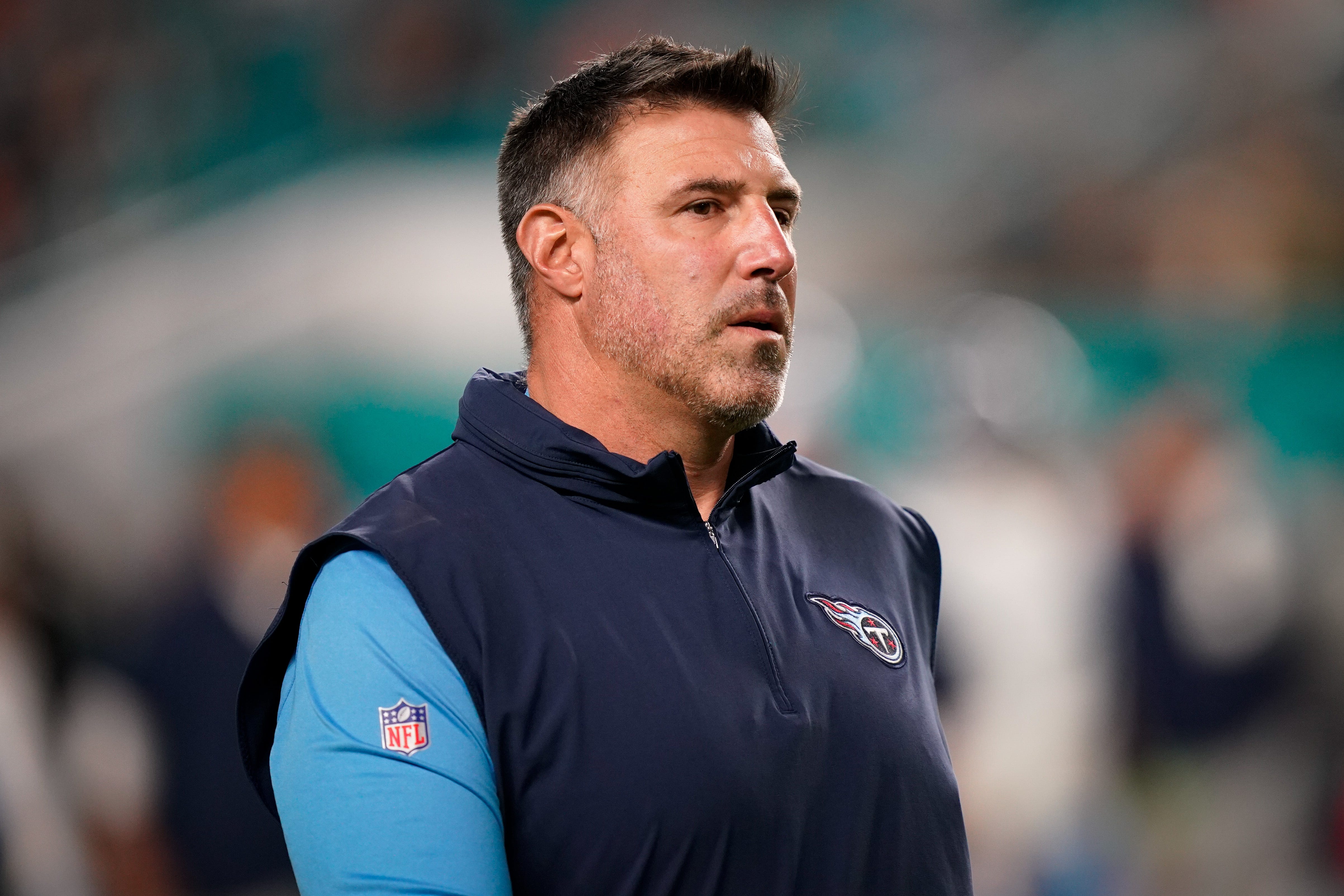 Tennessee Titans head coach Mike Vrabel before a game against the Miami Dolphins at Hard Rock Stadium in Miami, Fla., Monday, Dec. 11, 2023 Denny Simmons / The Tennessean-USA TODAY NETWORK