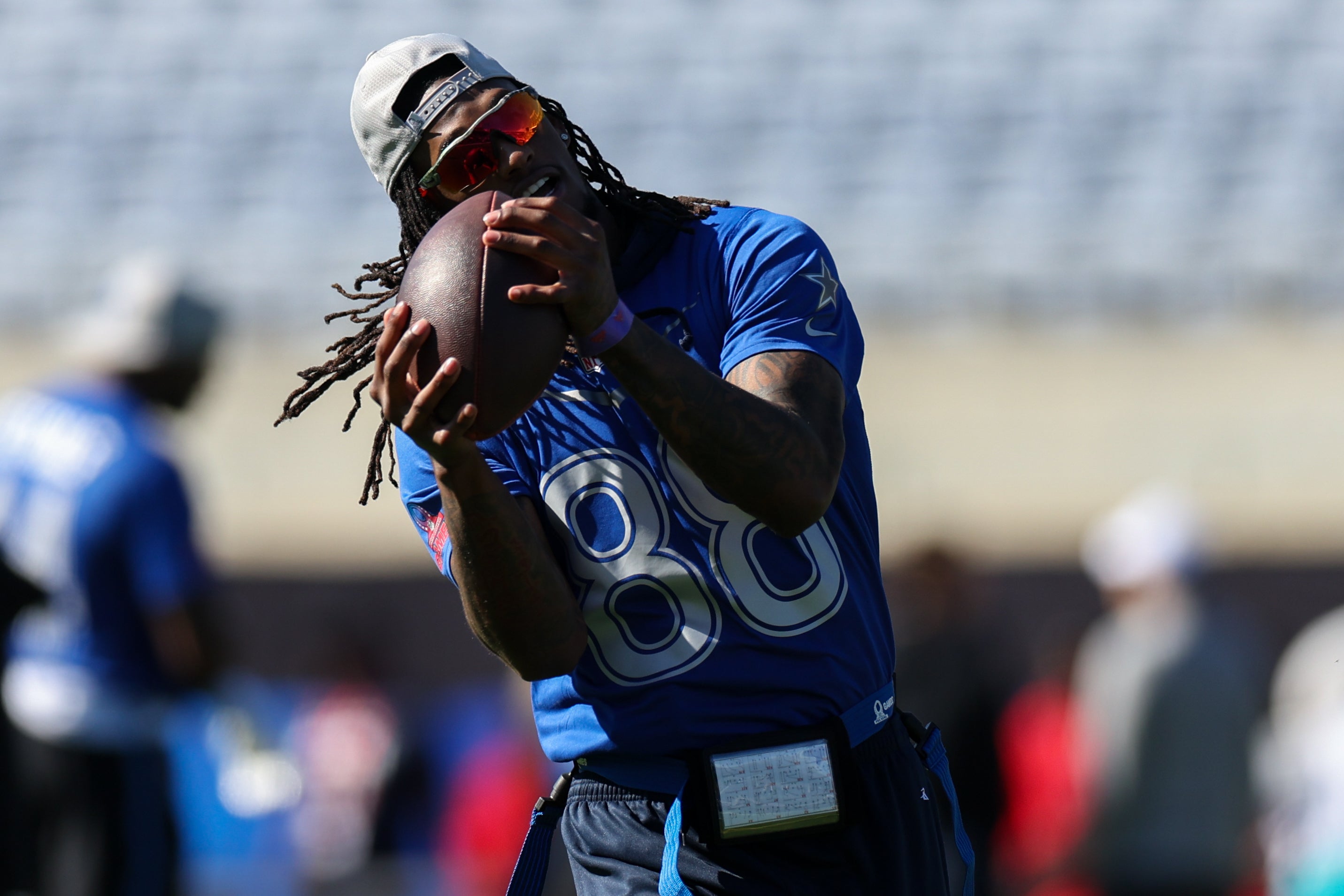 Dallas Cowboys CeeDee Lamb (88) participates in the AFC versus NFC Pro Bowl practice and media day at Camping World Stadium.