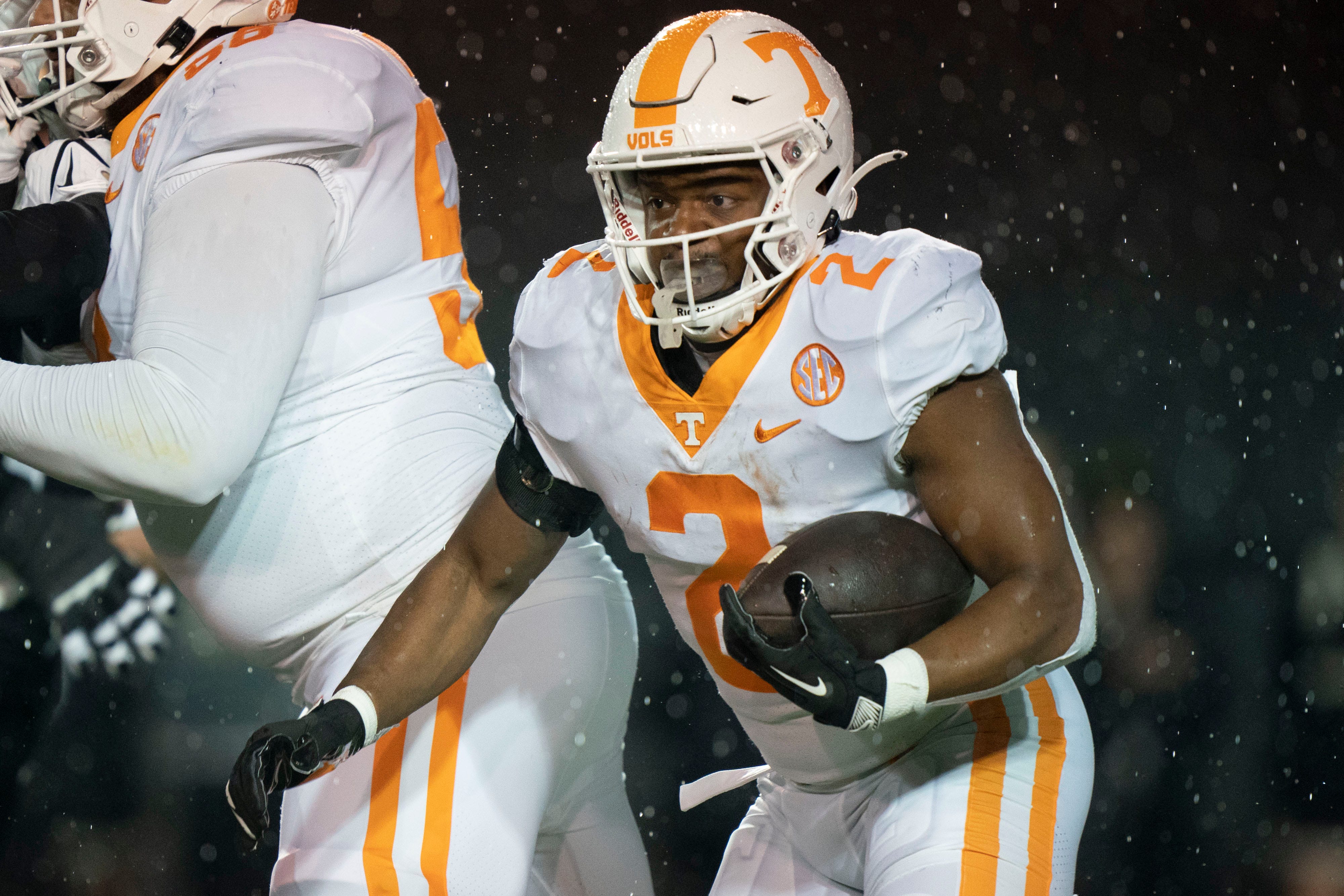 Tennessee running back Jabari Small (2) rushes against Vanderbilt during the first quarter at FirstBank Stadium Saturday, Nov. 26, 2022, in Nashville, Tenn. Ncaa Football Tennessee Volunteers At Vand... George Walker IV / Tennessean.com-USA TODAY NETWORK