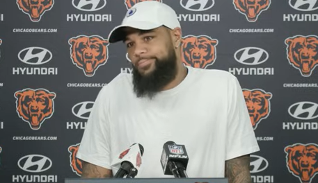 Keenan Allen addresses the media during training camp.