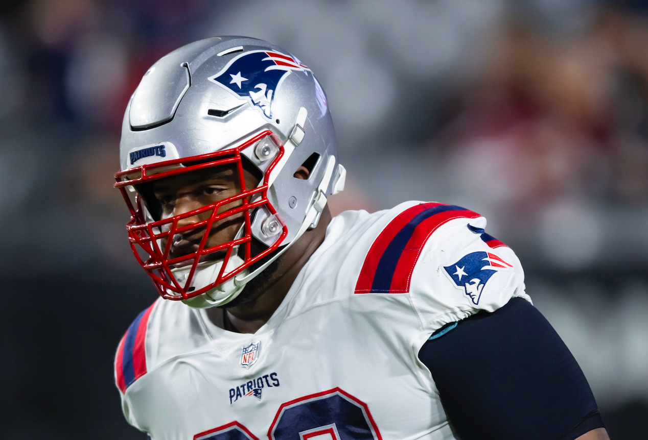Dec 12, 2022; Glendale, Arizona, USA; New England Patriots defensive tackle Davon Godchaux (92) against the Arizona Cardinals at State Farm Stadium.