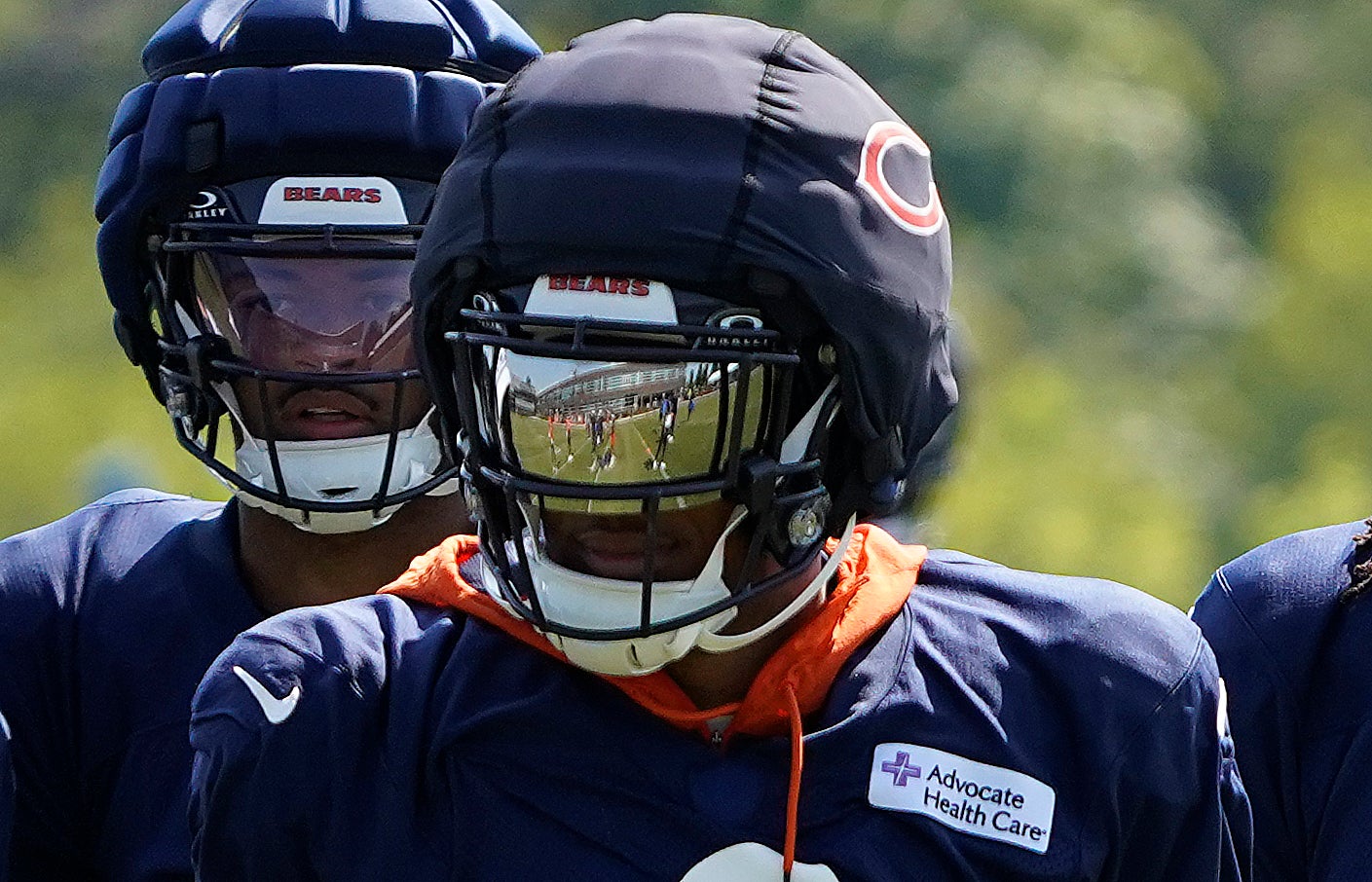 Jul 27, 2024; Lake Forest, IL, USA; Chicago Bears wide receiver DJ Moore (2) runs drills during Chicago Bears Training Camp at Halas Hall.