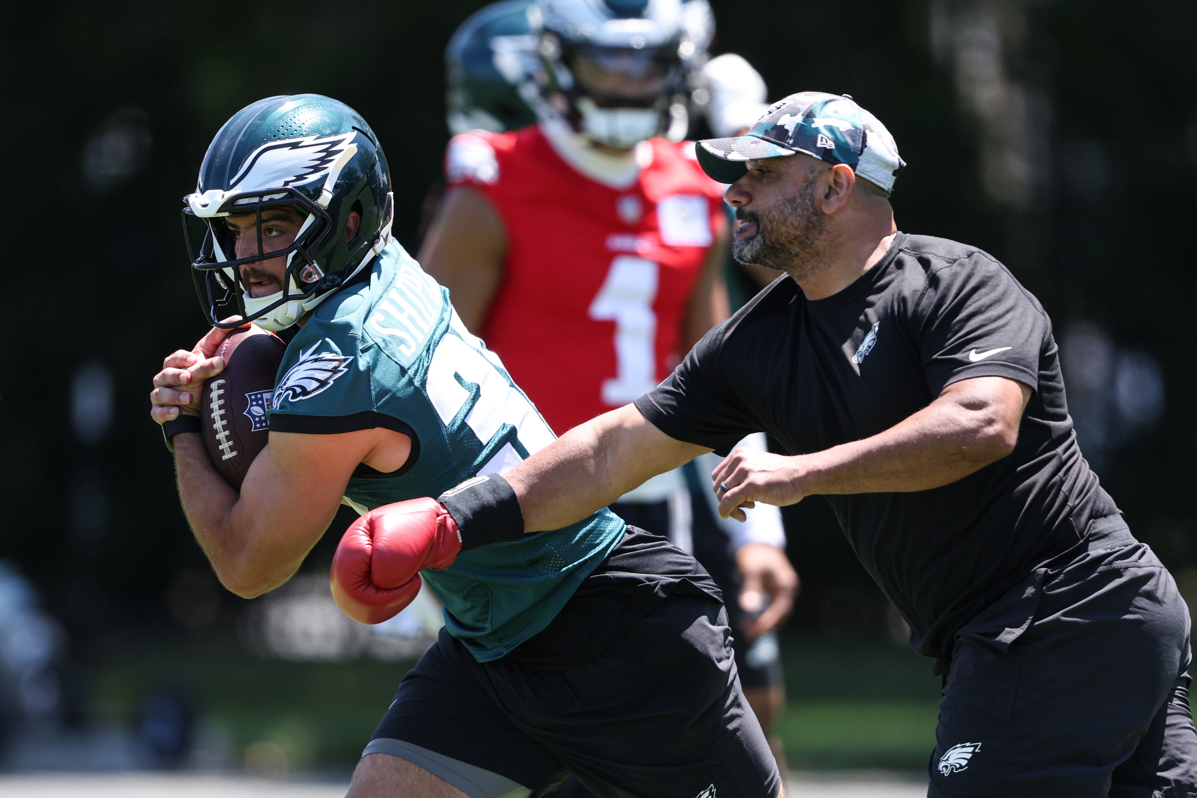 Philadelphia Eagles running back Will Shipley (39) practices at NovaCare Complex.