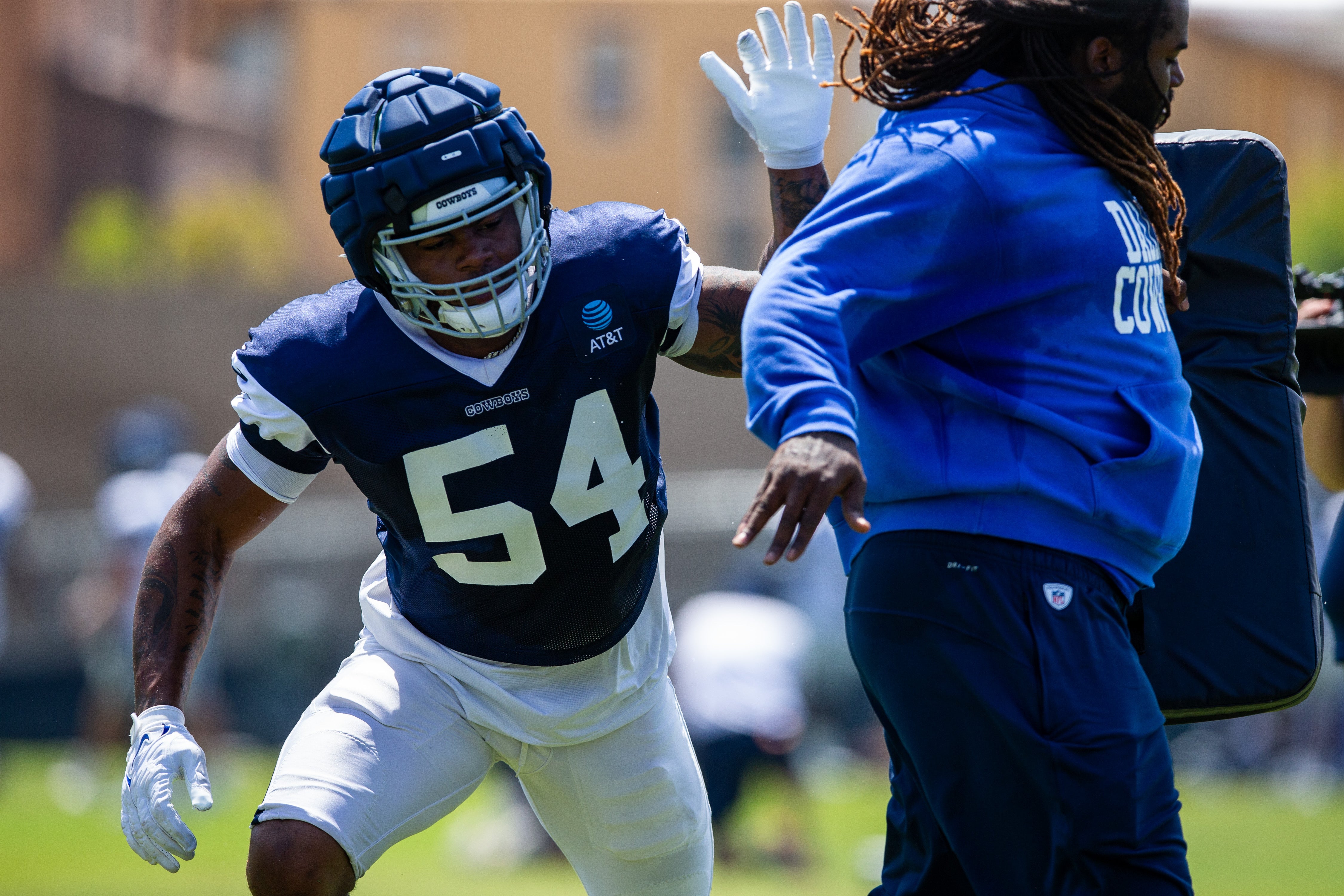 Dallas Cowboys defensive end Sam Williams (54) during training camp at the Marriott Residence Inn-River Ridge playing fields.