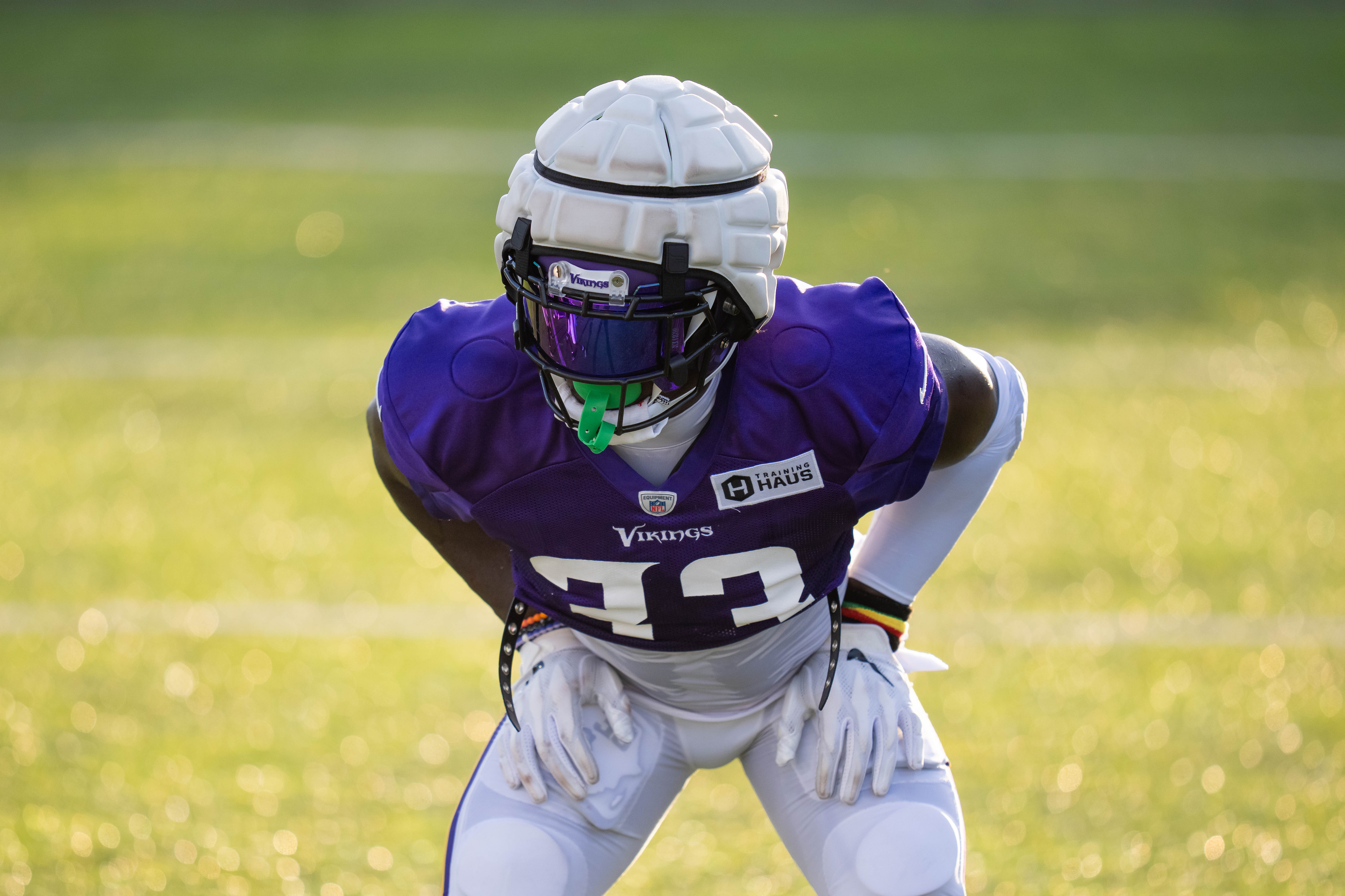 Aug 3, 2023; Eagan, MN, USA; Minnesota Vikings linebacker Brian Asamoah II (33) during training camp at TCO Stadium.