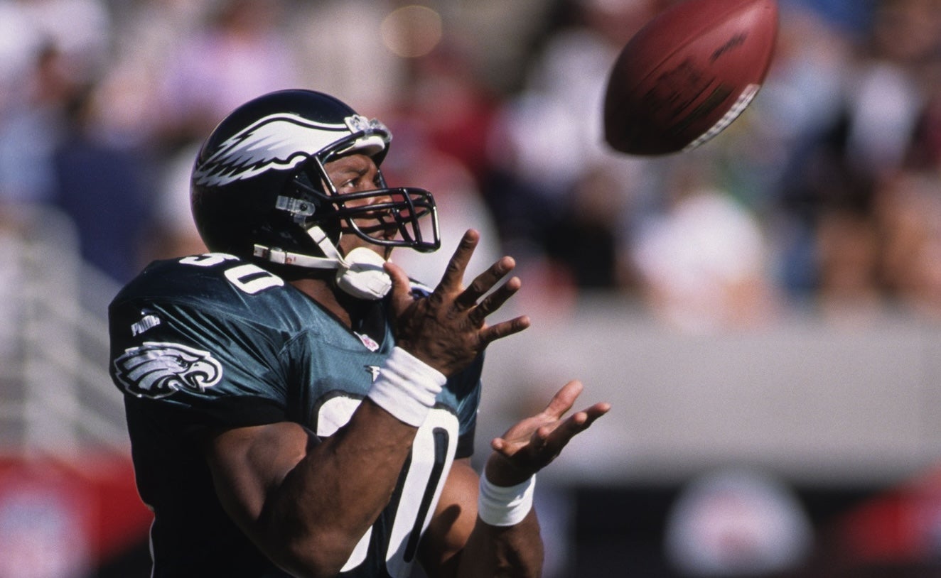 Philadelphia Eagles running back Brian Mitchell (30) fields a kick against the Arizona Cardinals at Sun Devil Stadium.