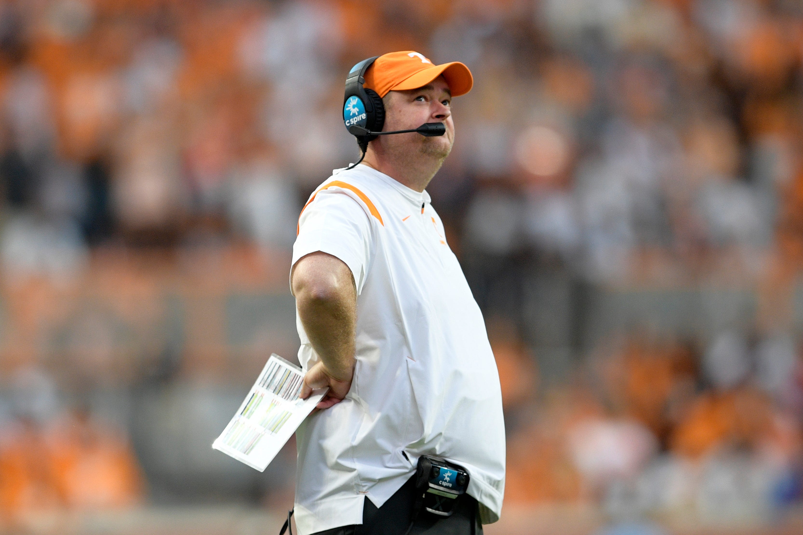 Tennessee Head Coach Josh Heupel during Tennessee's football game against Akron in Neyland Stadium in Knoxville, Tenn., on Saturday, Sept. 17, 2022.