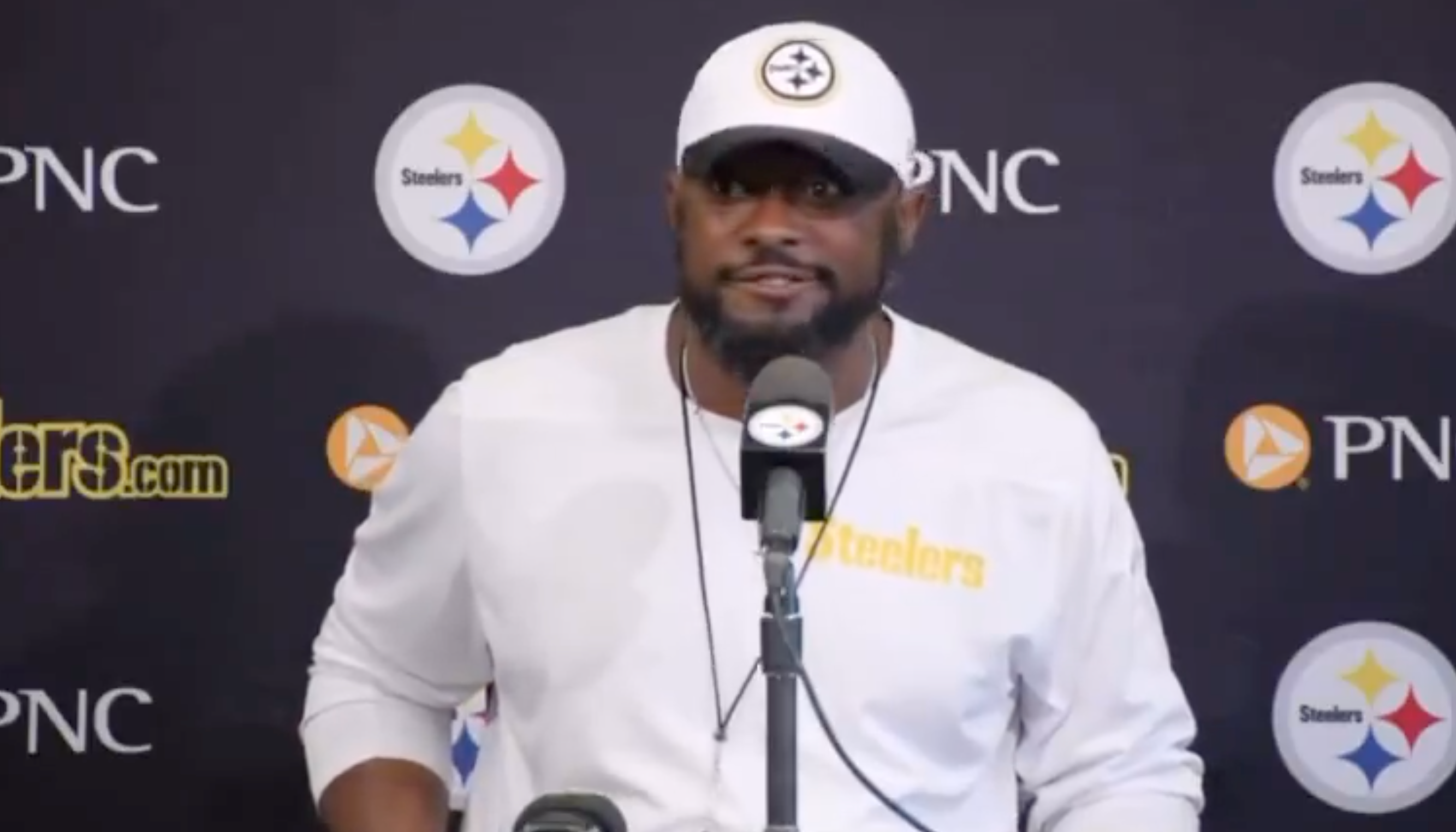 Pittsburgh Steelers HC Mike Tomlin addresses the media ahead of the preseason game vs. Houston Texans. 8/7/24