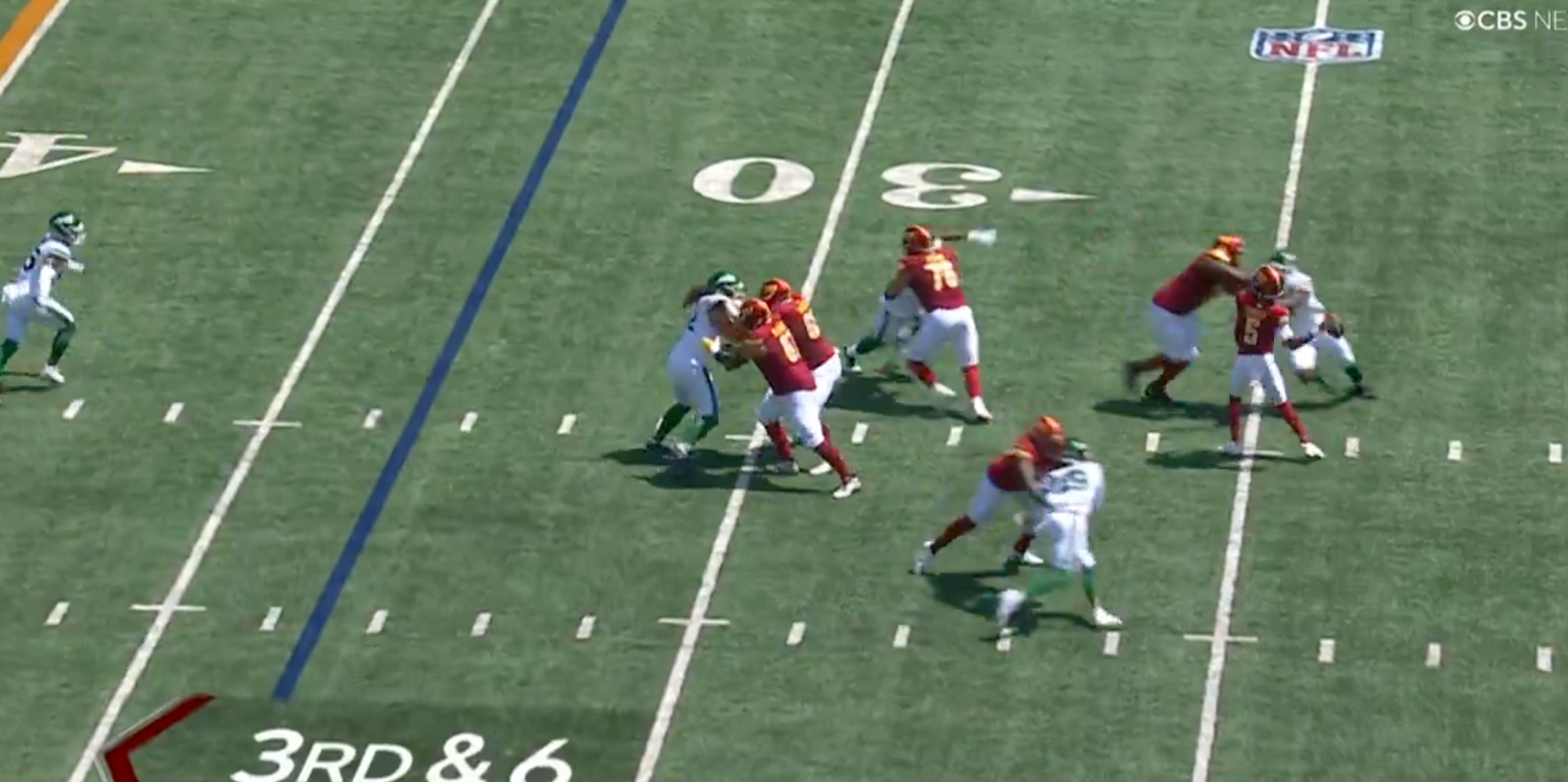 Washington Commanders quarterback Jayden Daniels throws 42-yard pass in preseason matchup vs. New York Jets