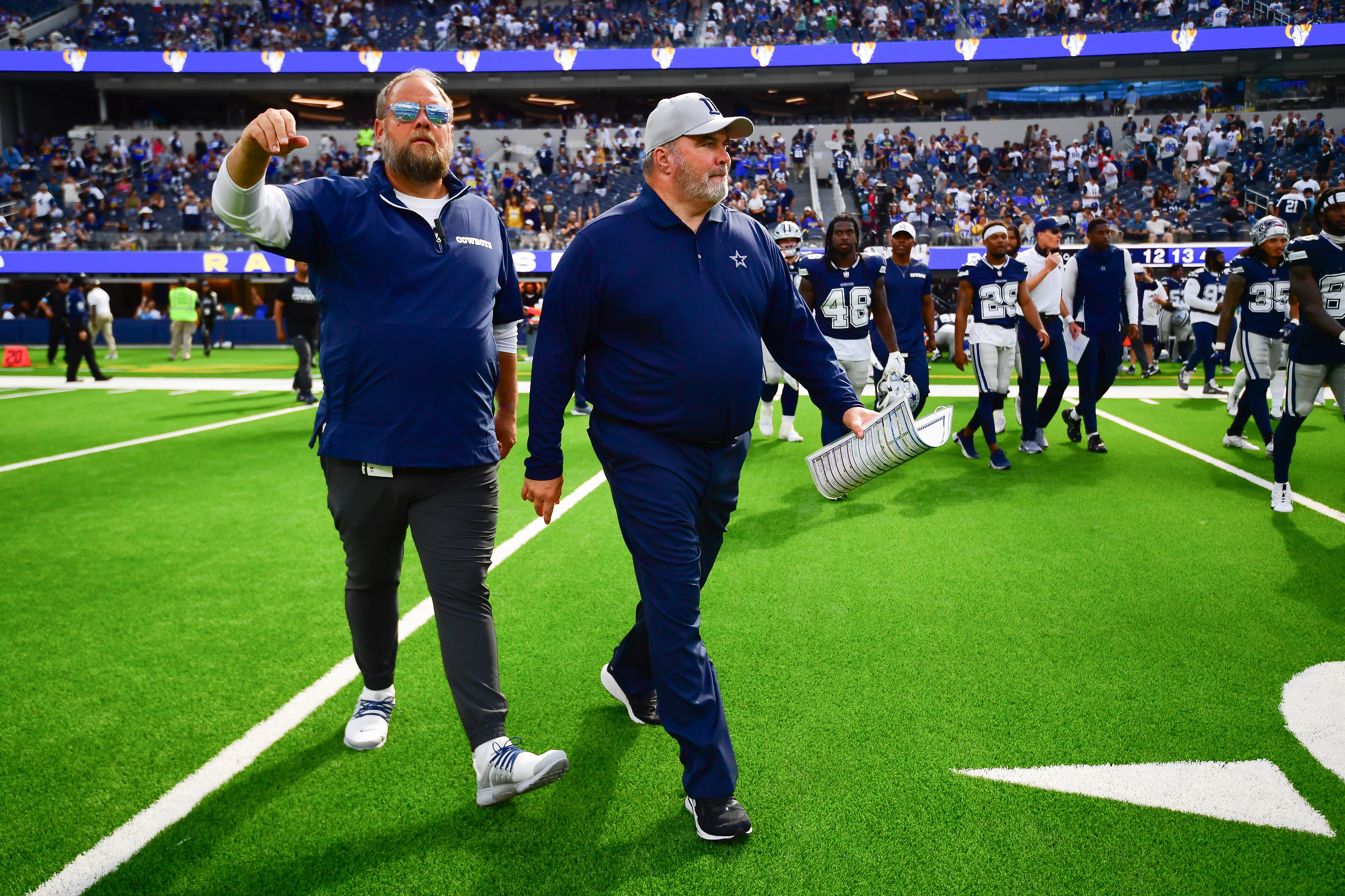 Dallas Cowboys head coach Mike McCarthy followng the game against the Los Angeles Rams at SoFi Stadium.