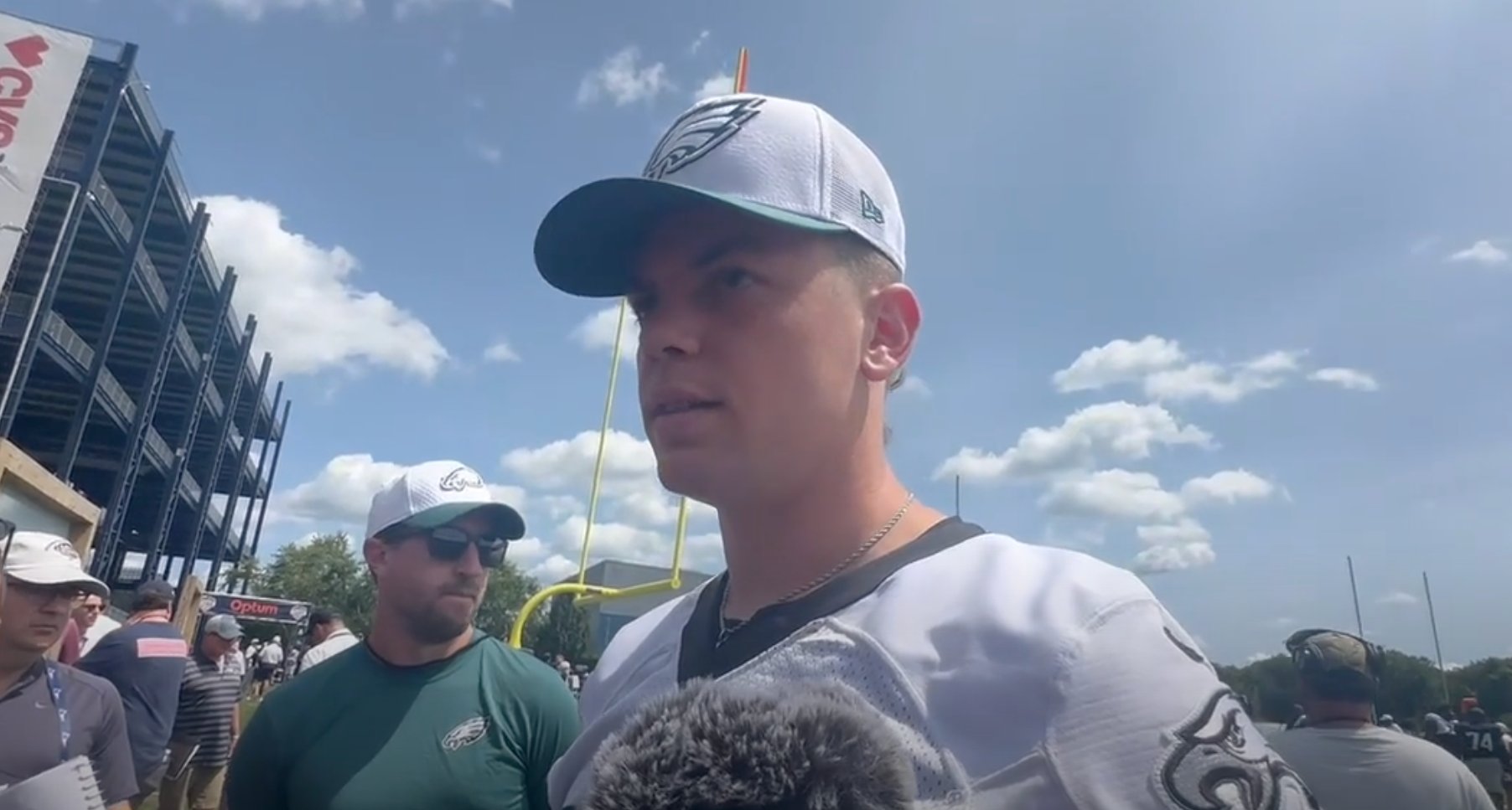 Philadelphia Eagles rookie CB Cooper DeJean shares injury update at training camp.