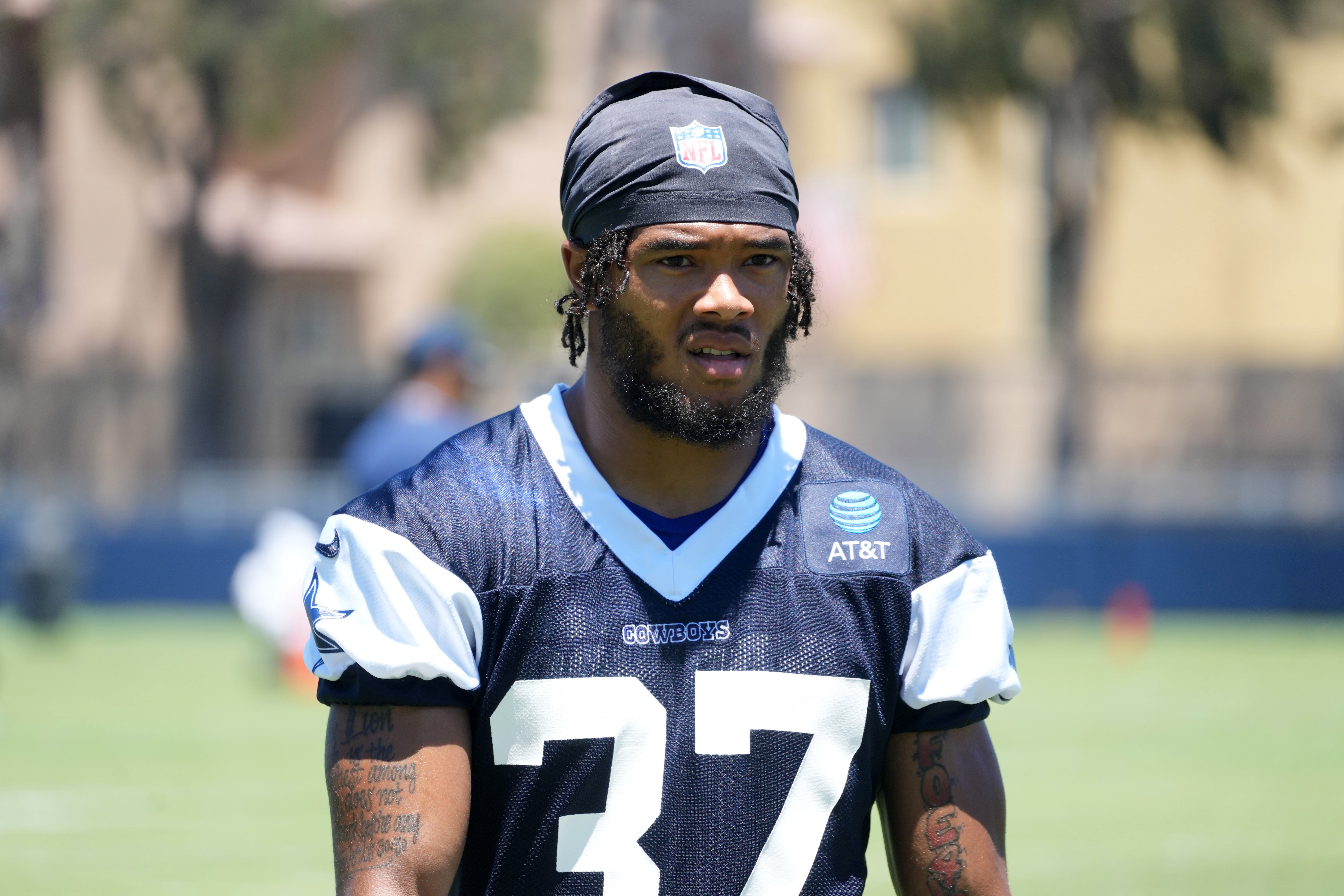Dallas Cowboys cornerback Eric Scott (37) during training camp at Marriott Residence Inn-River Ridge Playing Fields.