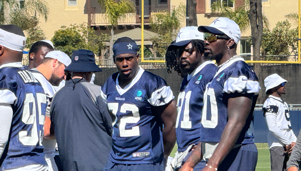 Dallas Cowboys DE Carl Lawson wearing No. 72 in practice.