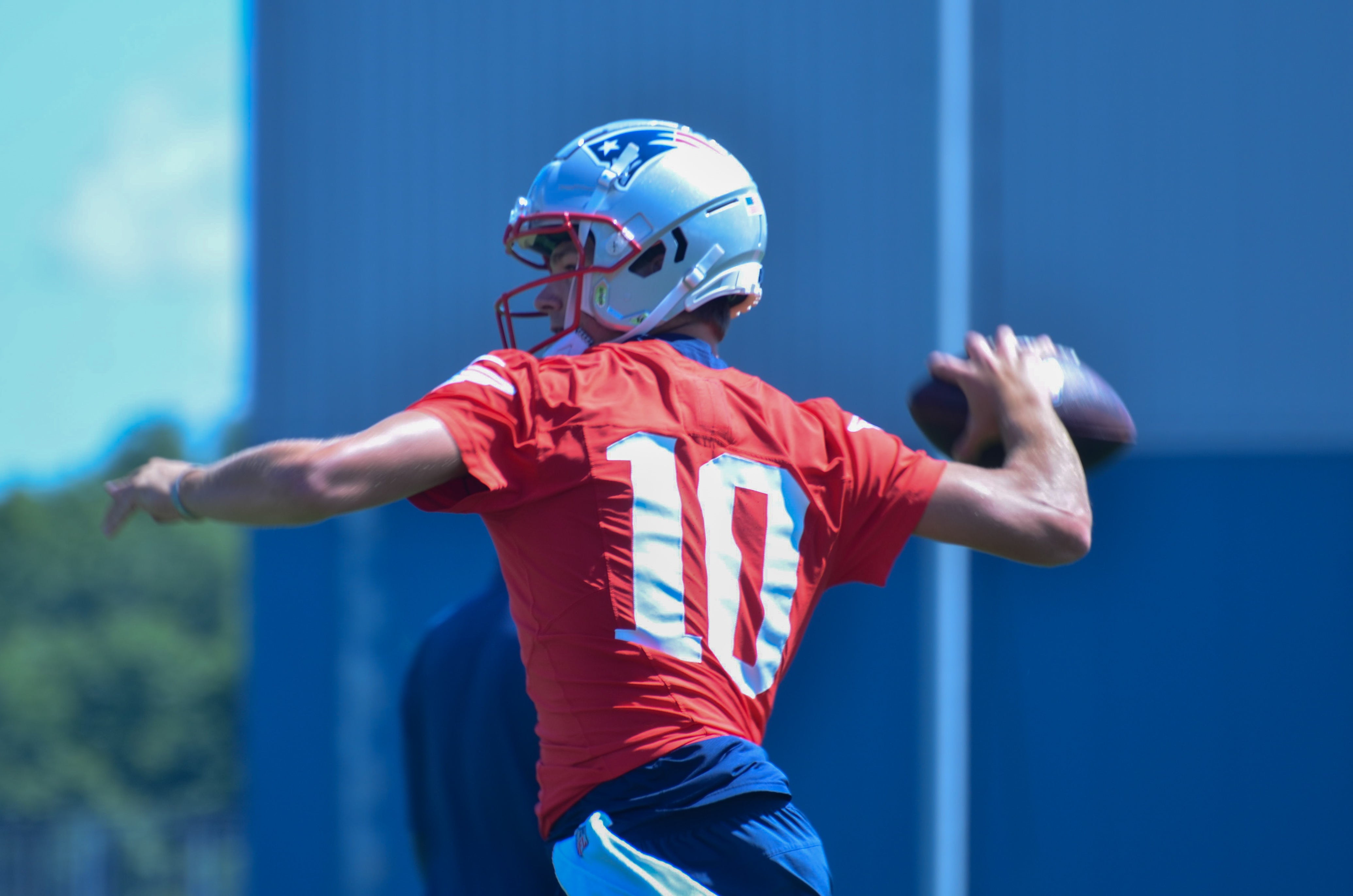 New England Patriots quarterback Drake Maye