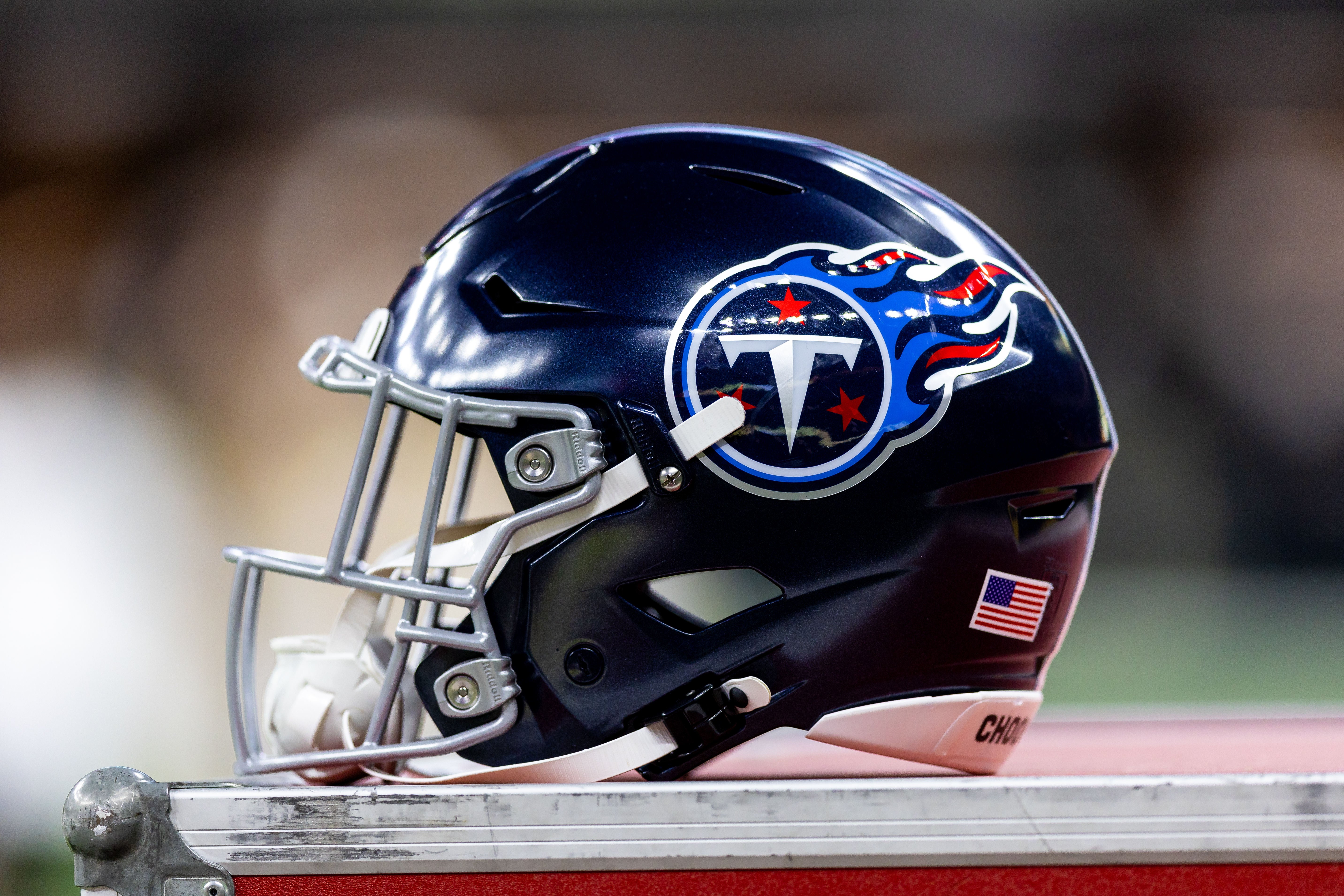 Detailed view of the Tennessee Titans helmet against the New Orleans Saints during the first half at Caesars Superdome. Stephen Lew-USA TODAY Sports