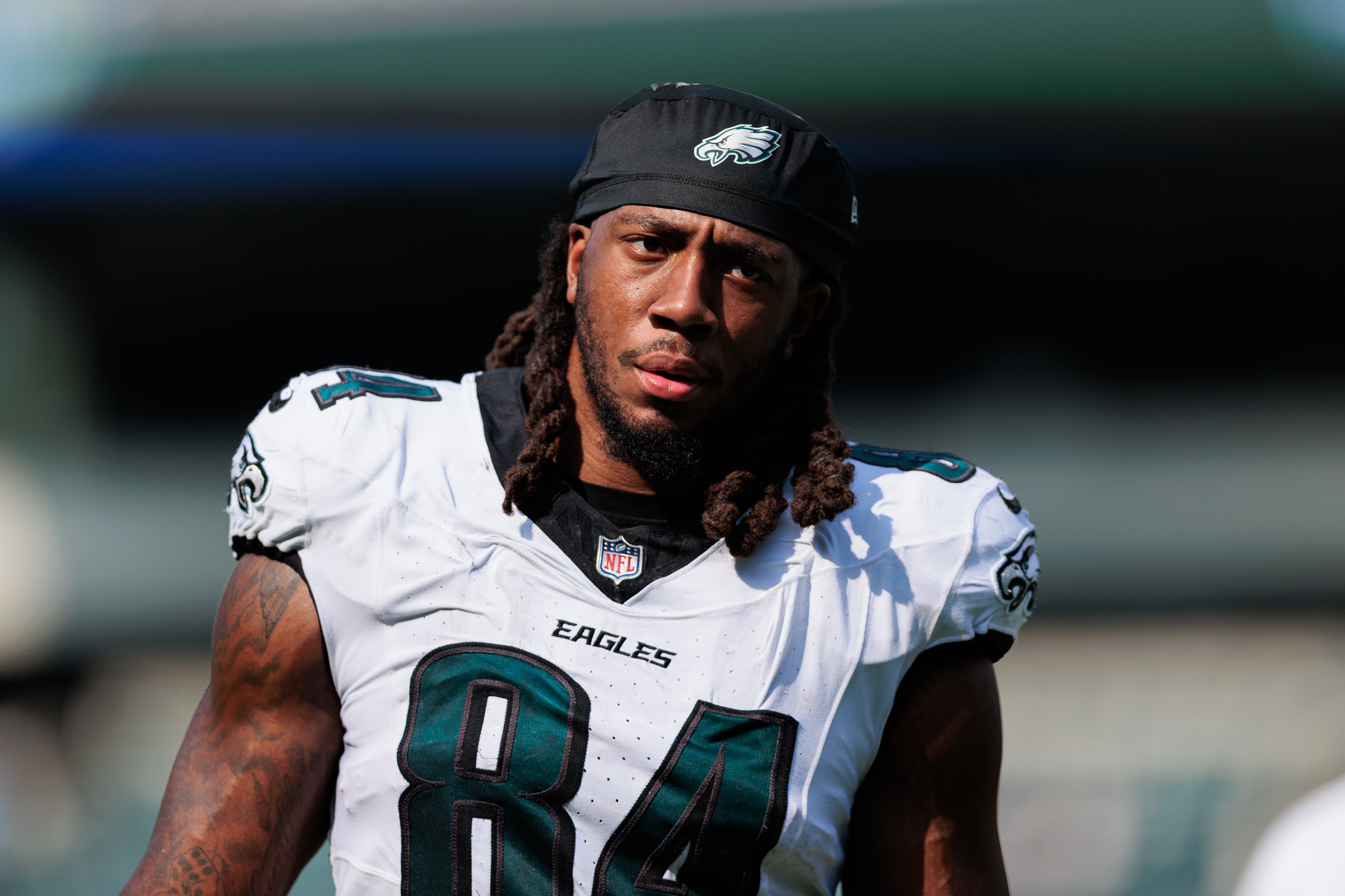 Philadelphia Eagles tight end E.J. Jenkins (84) walks off the field after the game against the Minnesota Vikings at Lincoln Financial Field.