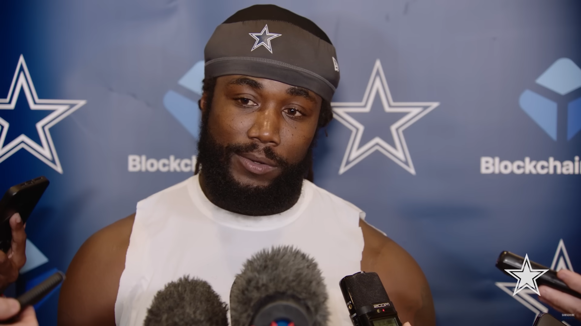 Dallas Cowboys RB Dalvin Cook talks to reporters ahead of Week 1.