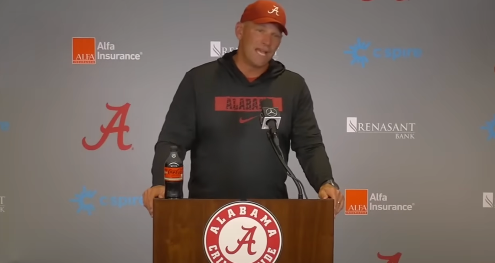 Alabama HC Kalen DeBoer addresses the media following 63-0 win vs. WKU