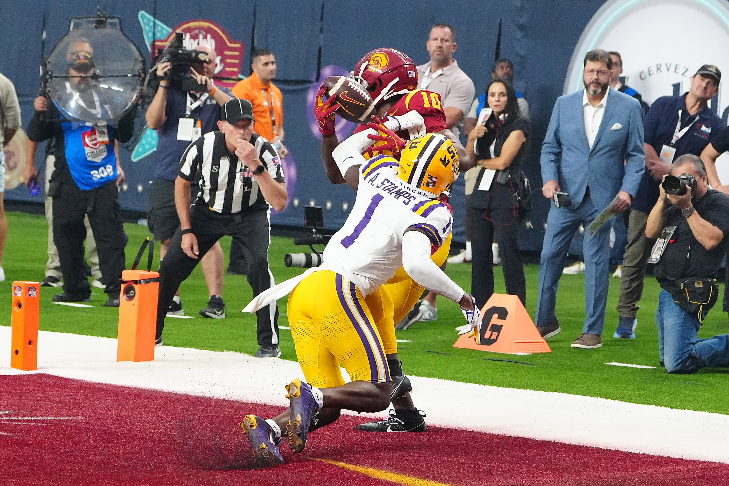 Ashton Stamps breaks up what would have been a touchdown