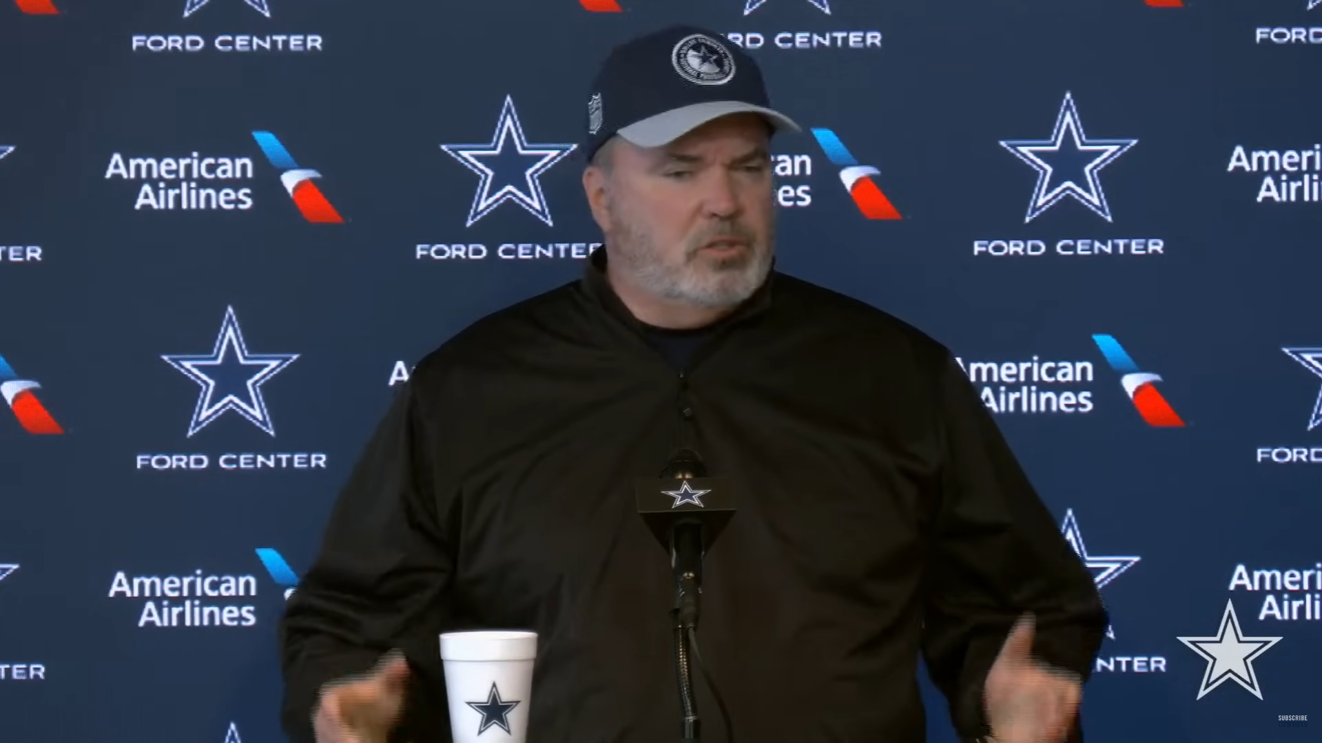 Dallas Cowboys head coach Mike McCarthy talks to reporters ahead of Week 1 vs Cleveland Browns.
