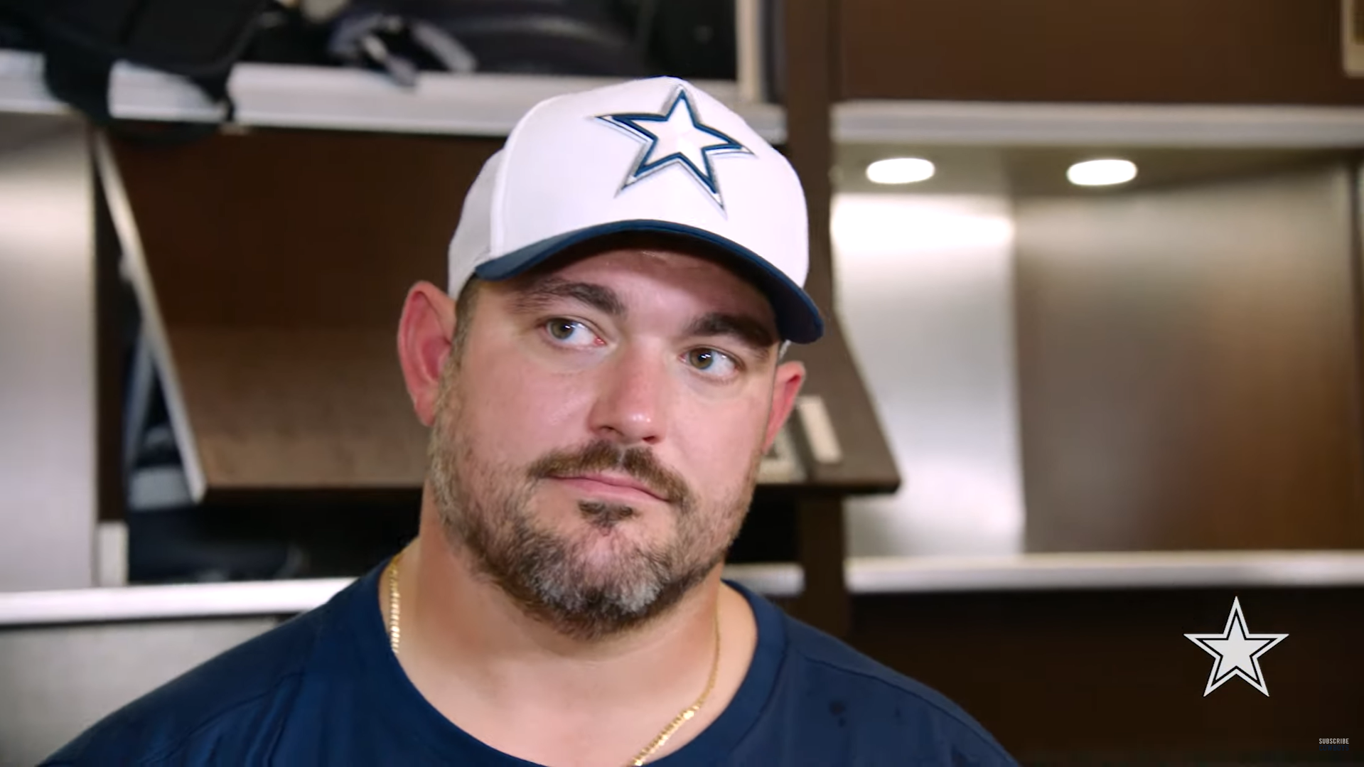 Dallas Cowboys guard Zack Martin talks to reporters ahead of Week 1 vs. Cleveland Browns.