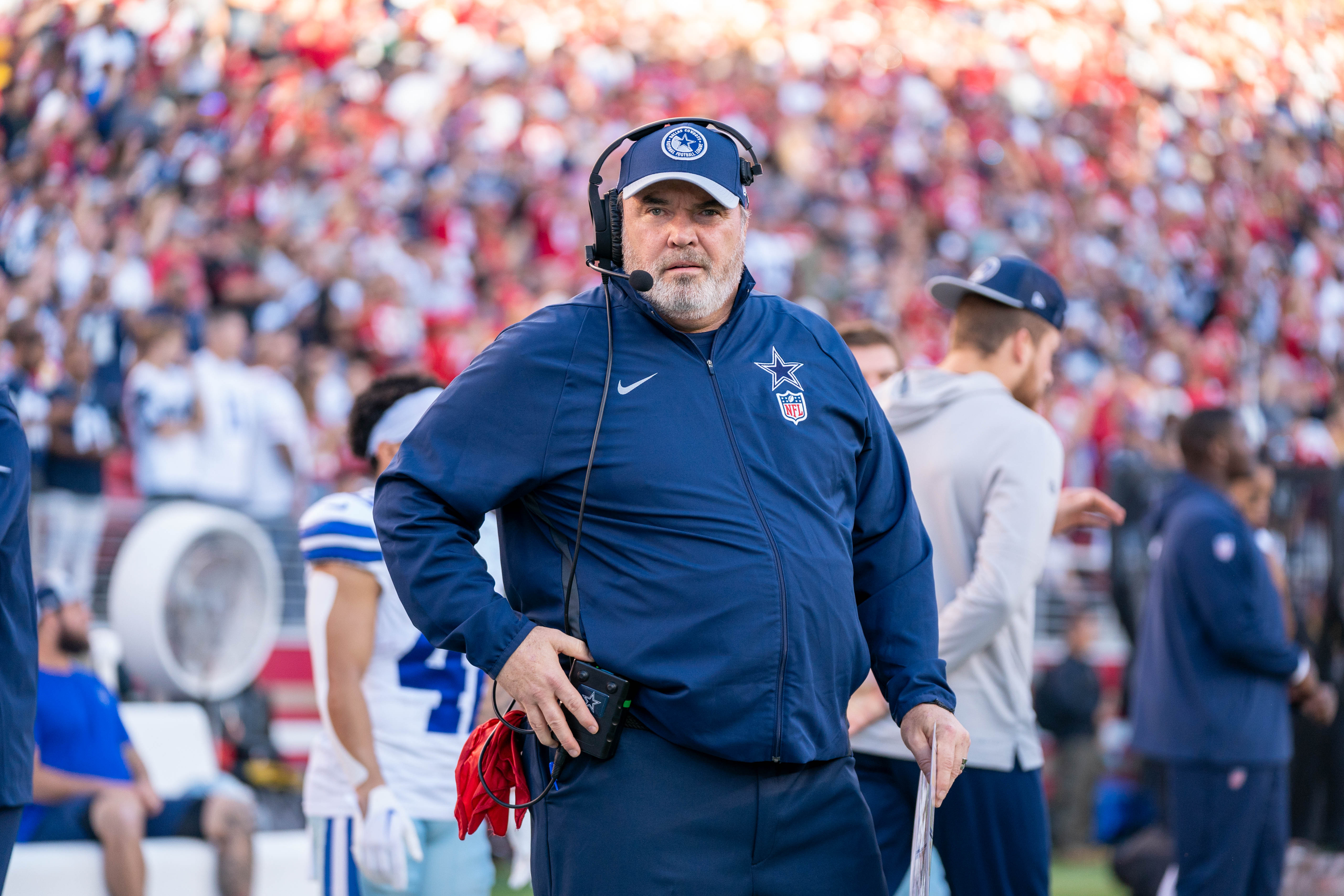 Dallas Cowboys head coach Mike McCarthy before the game against the San Francisco 49ers at Levi's Stadium.