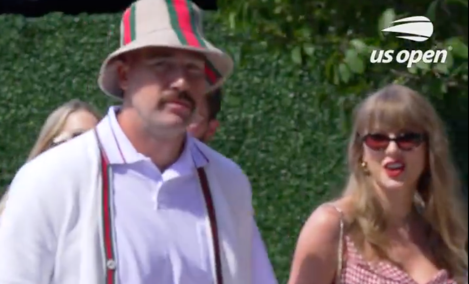 Taylor Swift and Travis Kelce arrive at the US Open in New York on Sunday.