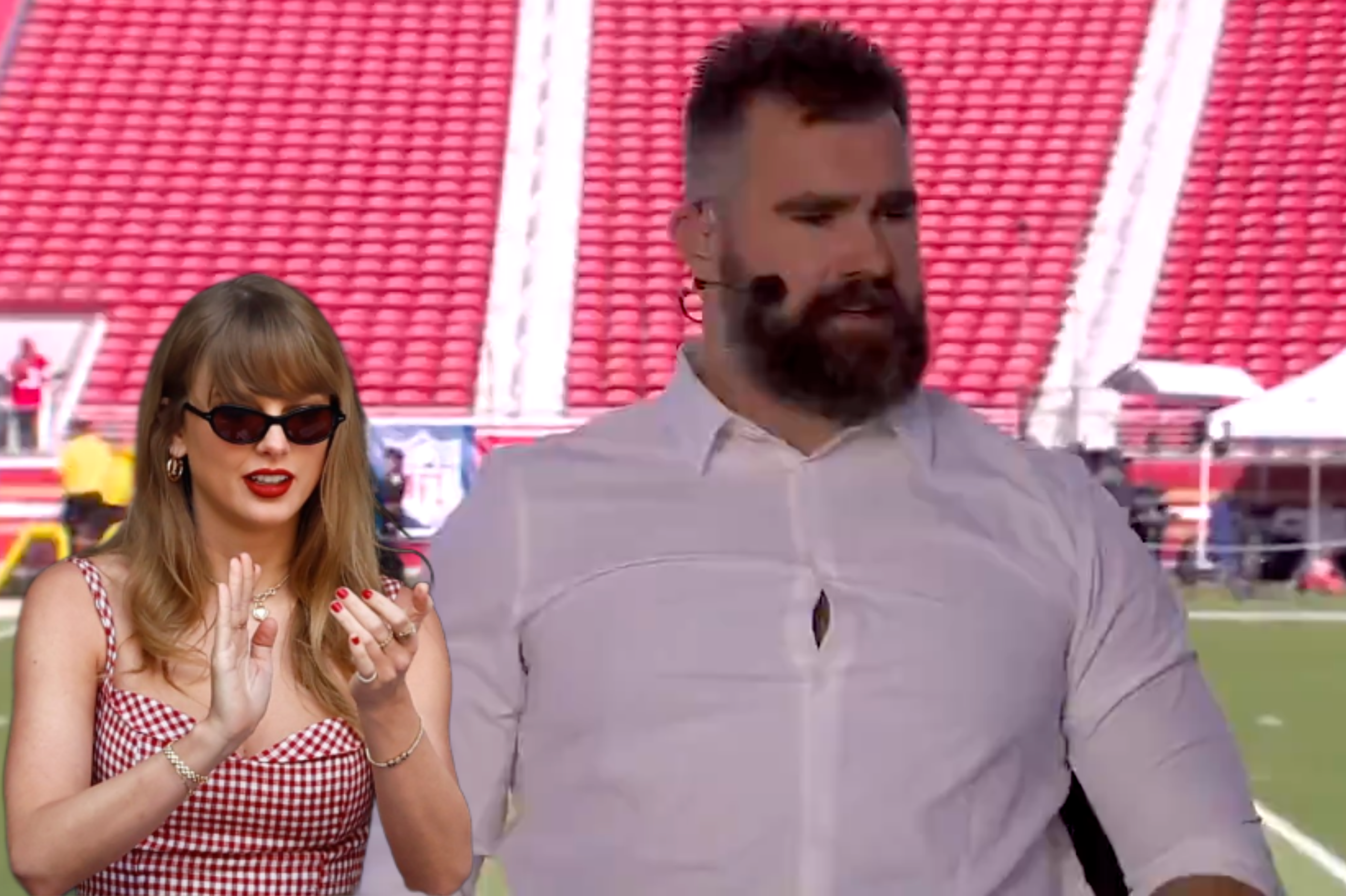 Taylor Swift reacts to Jason Kelce's Monday Night Countdown regular-season debut