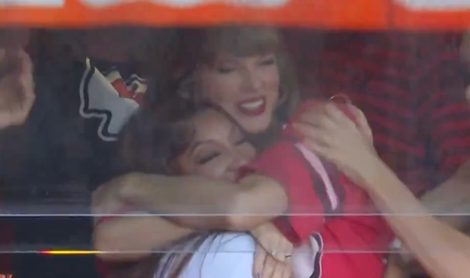 Taylor Swift reacts to the Kansas City Chiefs win over the Cincinnati Bengals