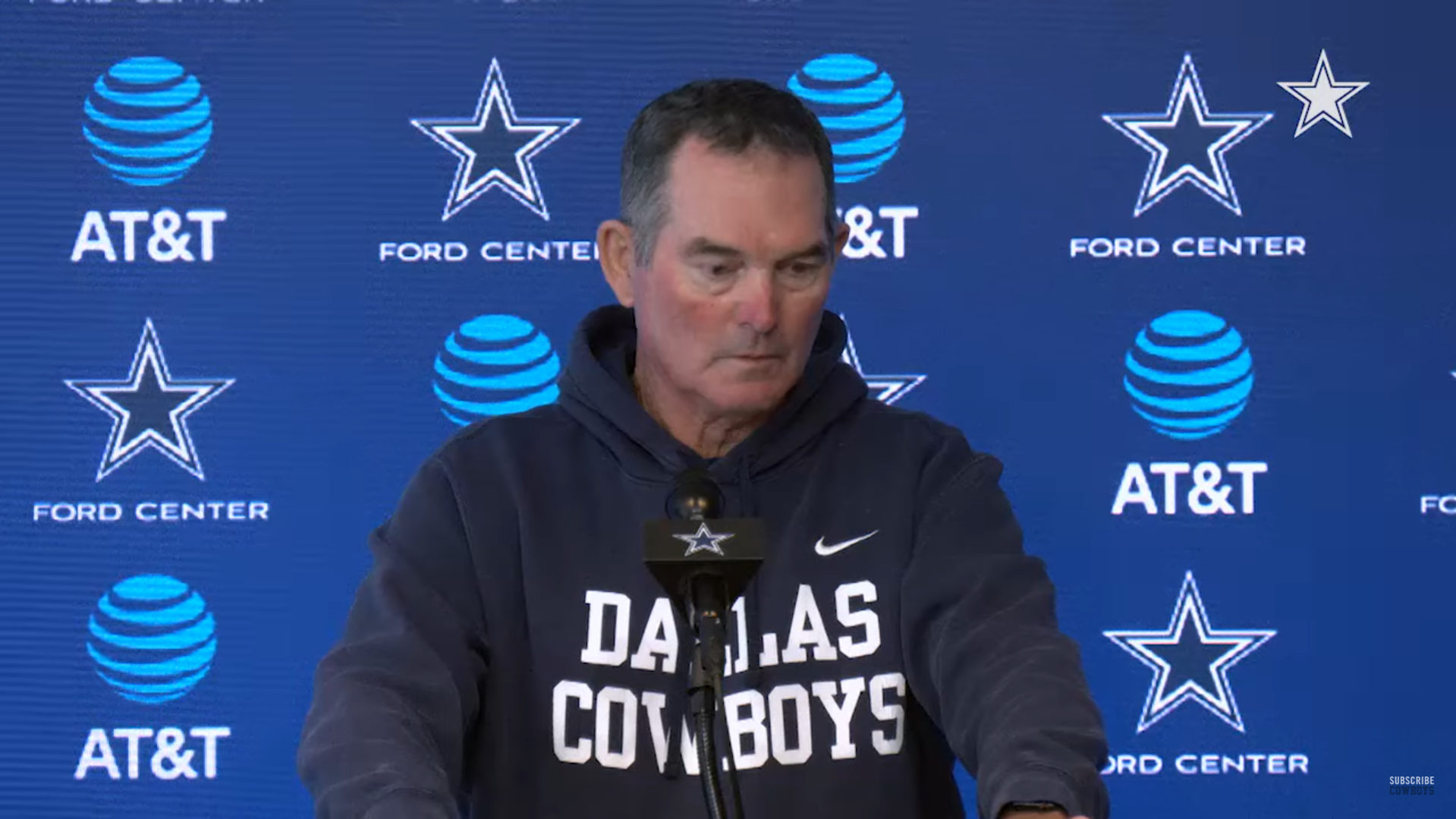 Dallas Cowboys defensive coordinator Mike Zimmer talks to reporters following loss to New Orleans Saints and ahead of Week 3.