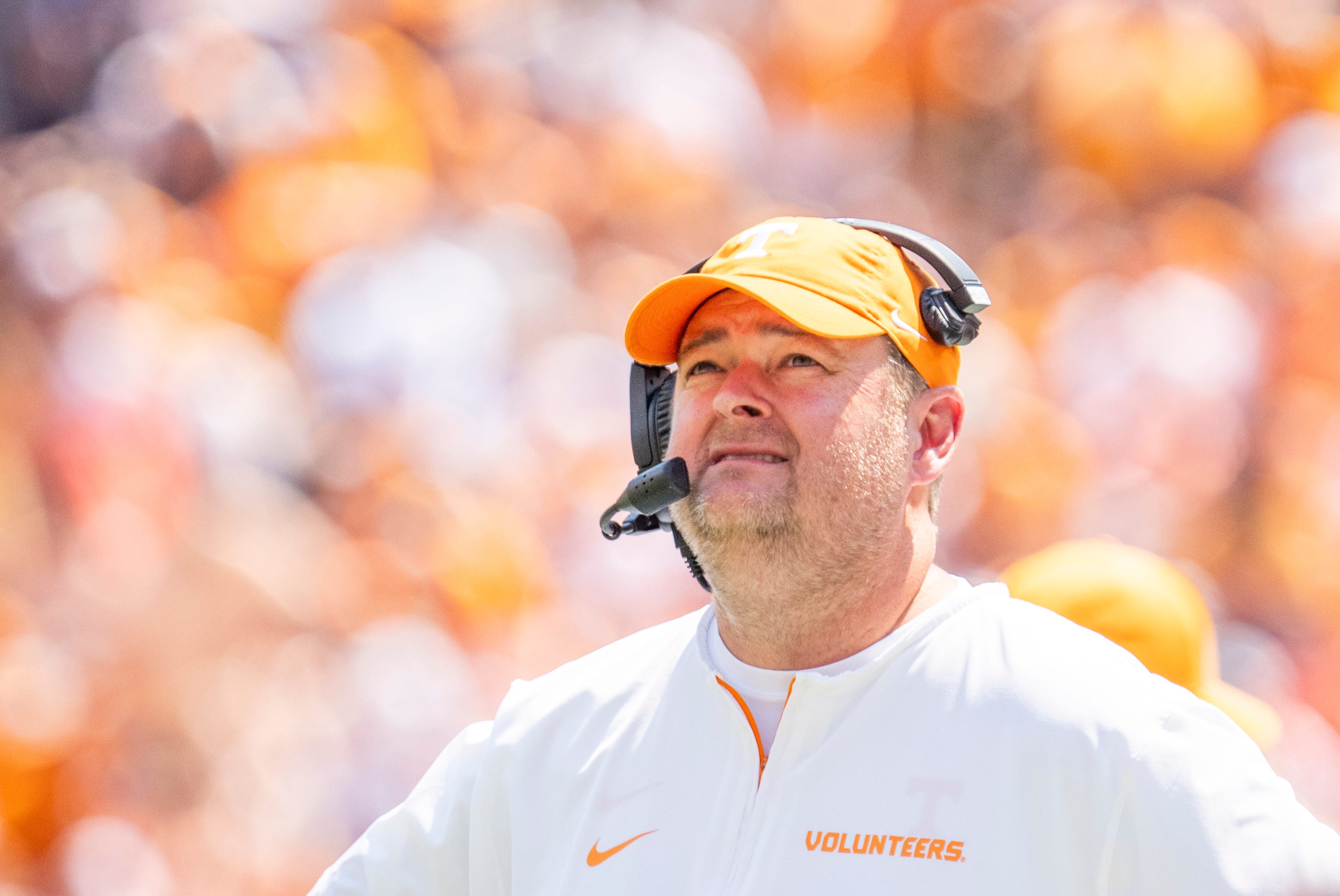 Tennessee head coach Josh Heupel during Tennessee's game against Chattanooga in Neyland Stadium in Knoxville on Saturday, Aug. 31, 2024.