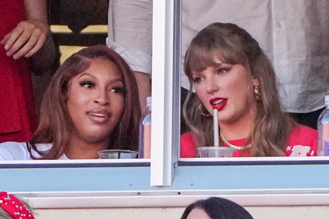 Sep 15, 2024; Kansas City, Missouri, USA; Recording artist Taylor Swift watches play during the second half of the game between the Kansas City Chiefs and Cincinnati Bengals at GEHA Field at Arrowhead Stadium.