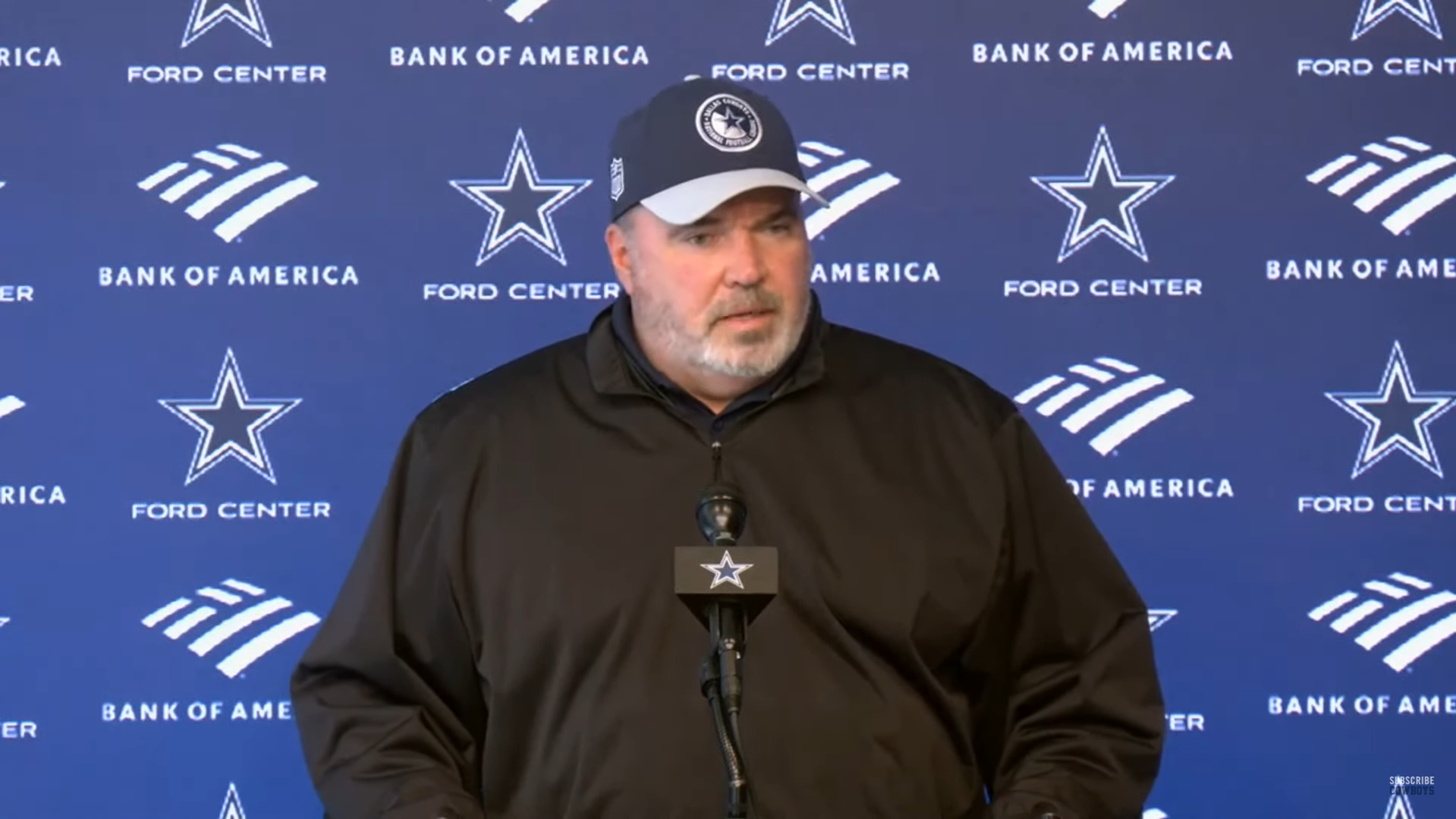 Dallas Cowboys HC Mike McCarthy talks to reporters ahead of New York Giants showdown.