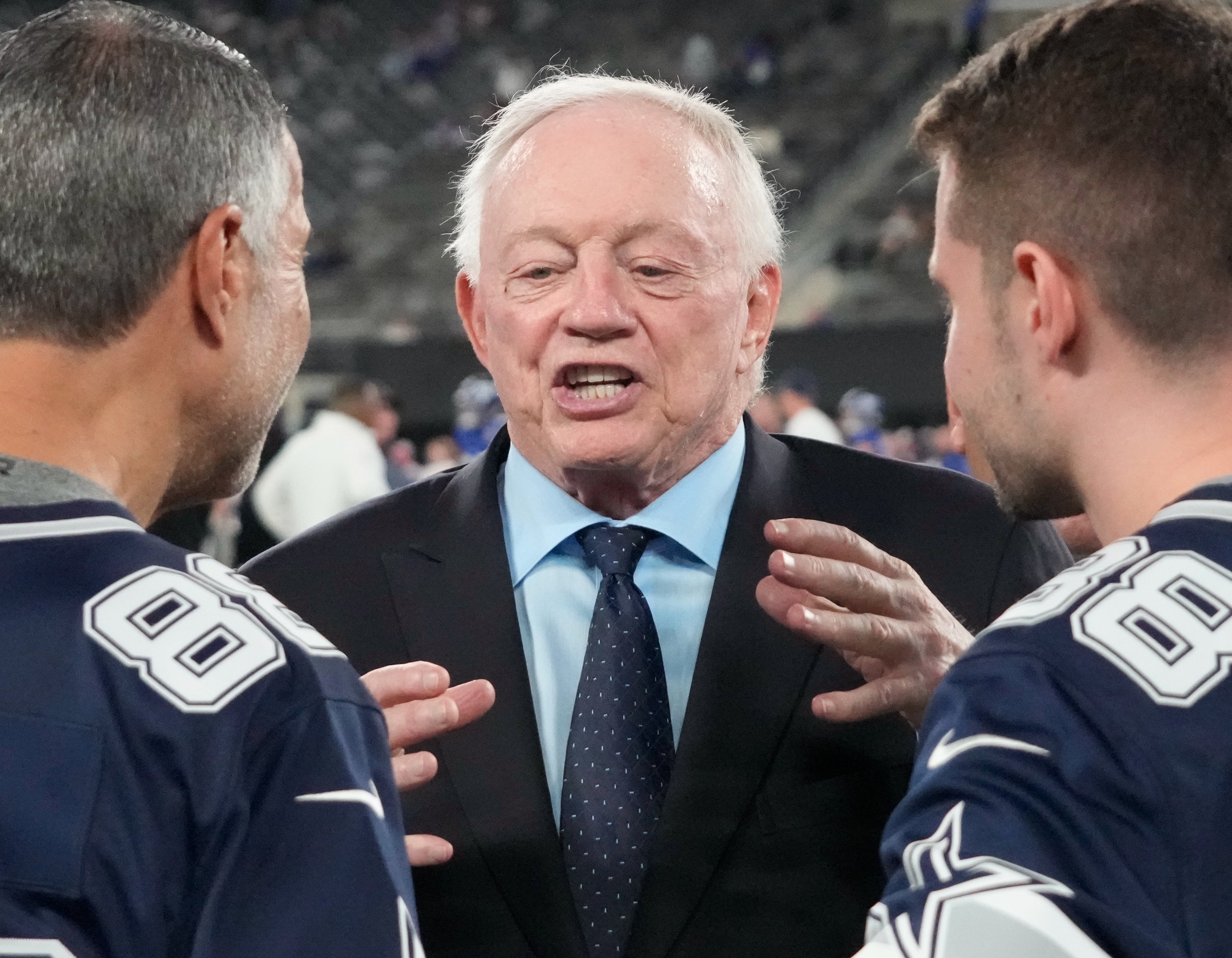 Cowboys owner Jerry Jones pre game against the Giants at MetLife Stadium.