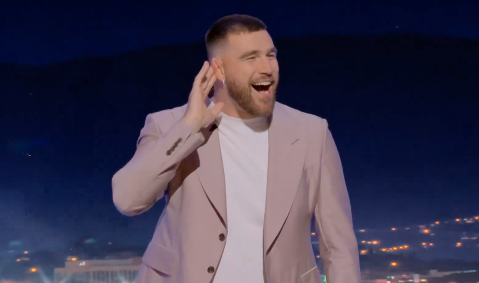 Travis Kelce in the newest trailer for Amazon Prime's new show, 'Are You Smarter Than A Celebrity."