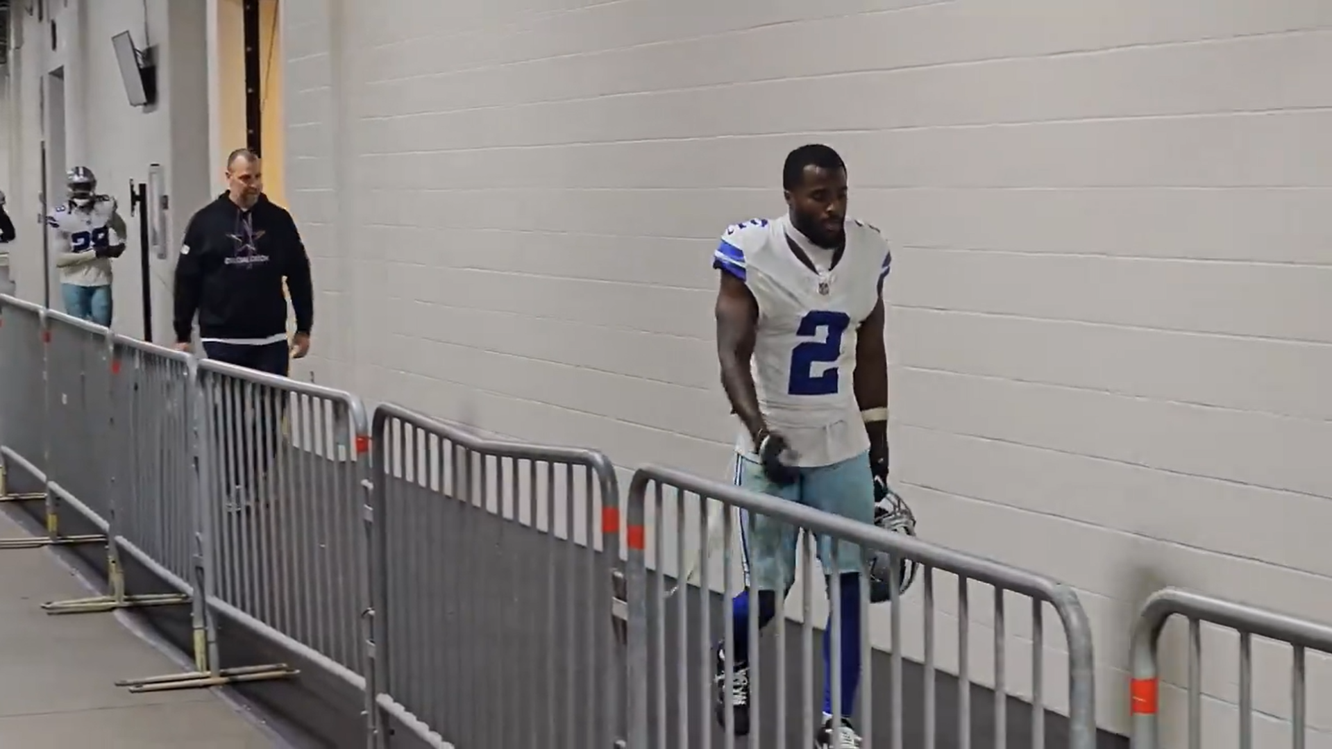 Dallas Cowboys CB Jourdan Lewis walking to the locker room after beating Pittsburgh Steelers in Week 5.