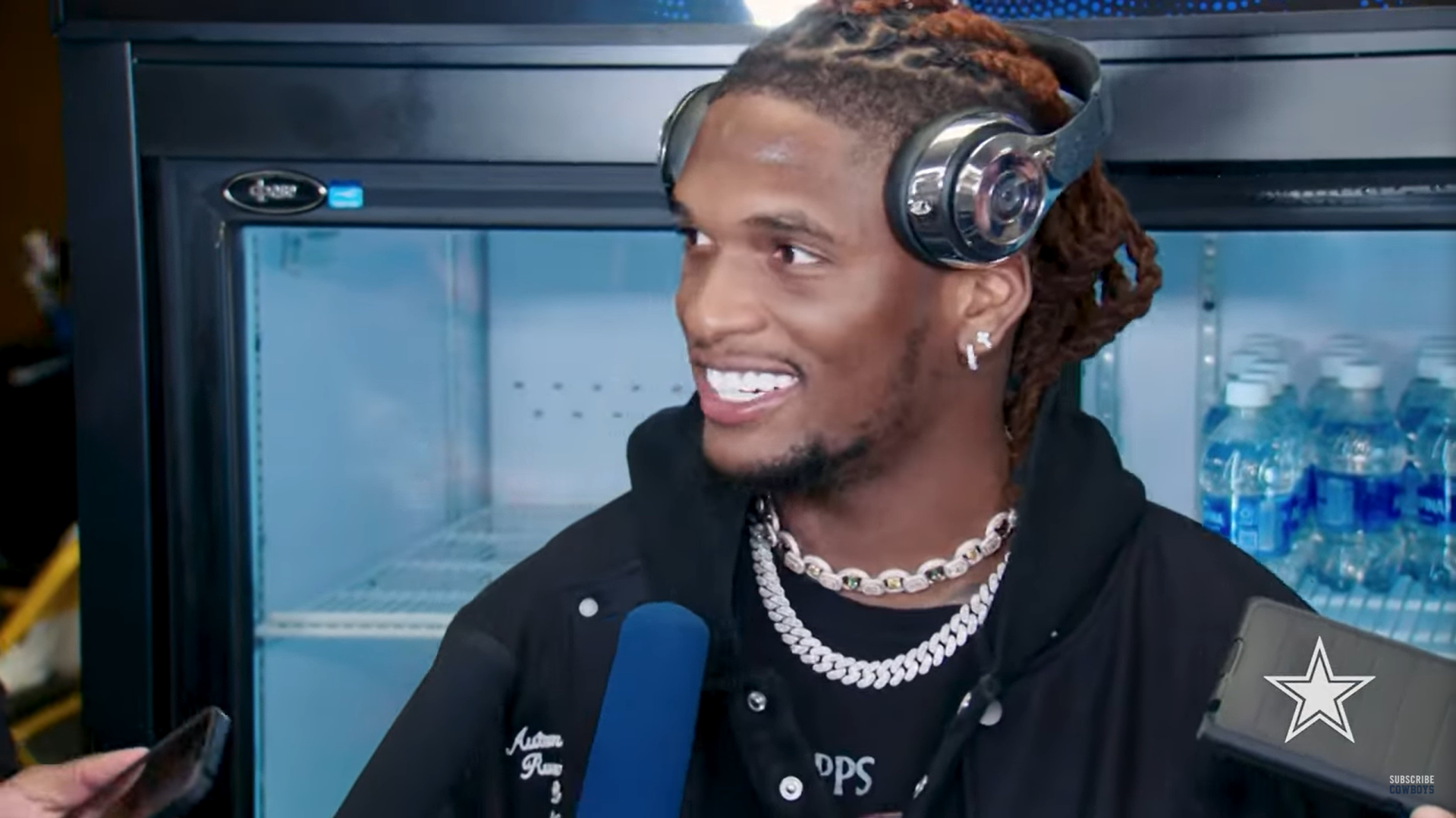 Cowboys WR CeeDee Lamb talks to reporters after win over the Pittsburgh Steelers.