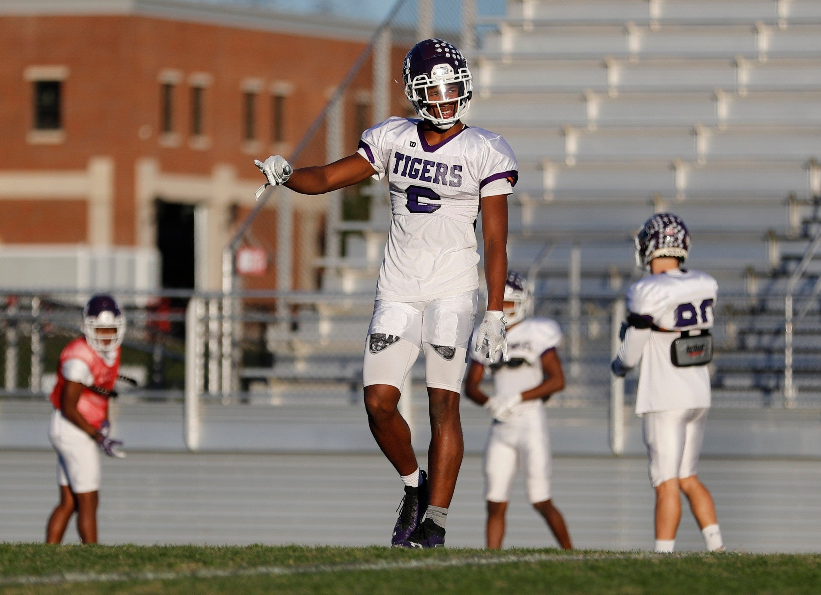 Pickerington Central sophomore defensive back Sonny Styles practices Wednesday in preparation for the state semifinal matchup against Mentor.