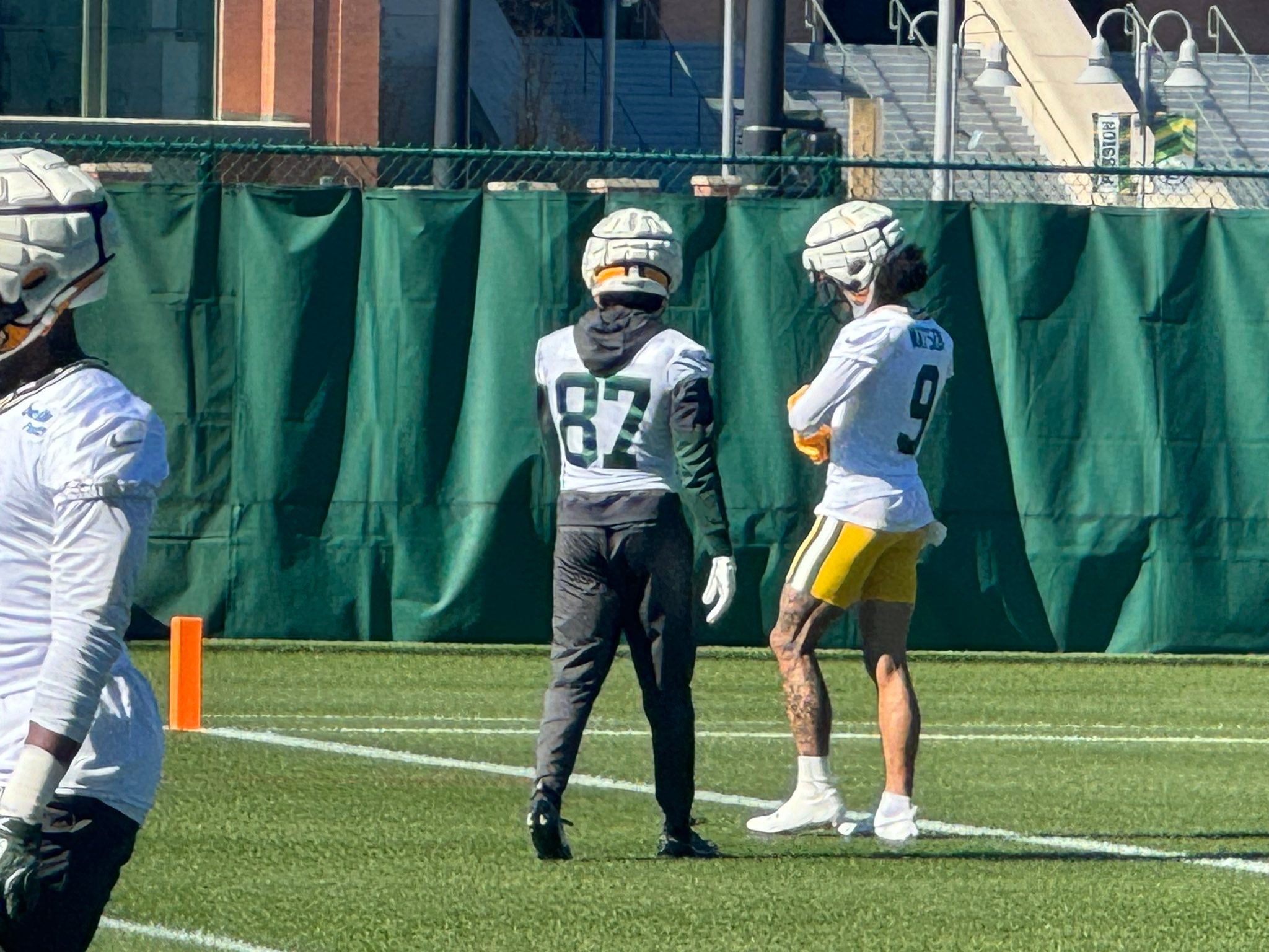 Romeo Doubs, Christian Watson, Packers practice on October 9.