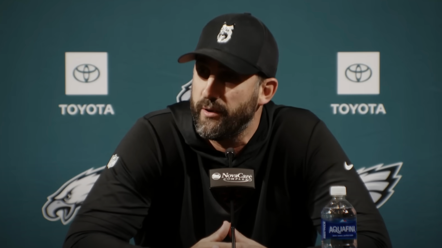 Philadelphia Eagles head coach Nick Sirianni addresses the media.