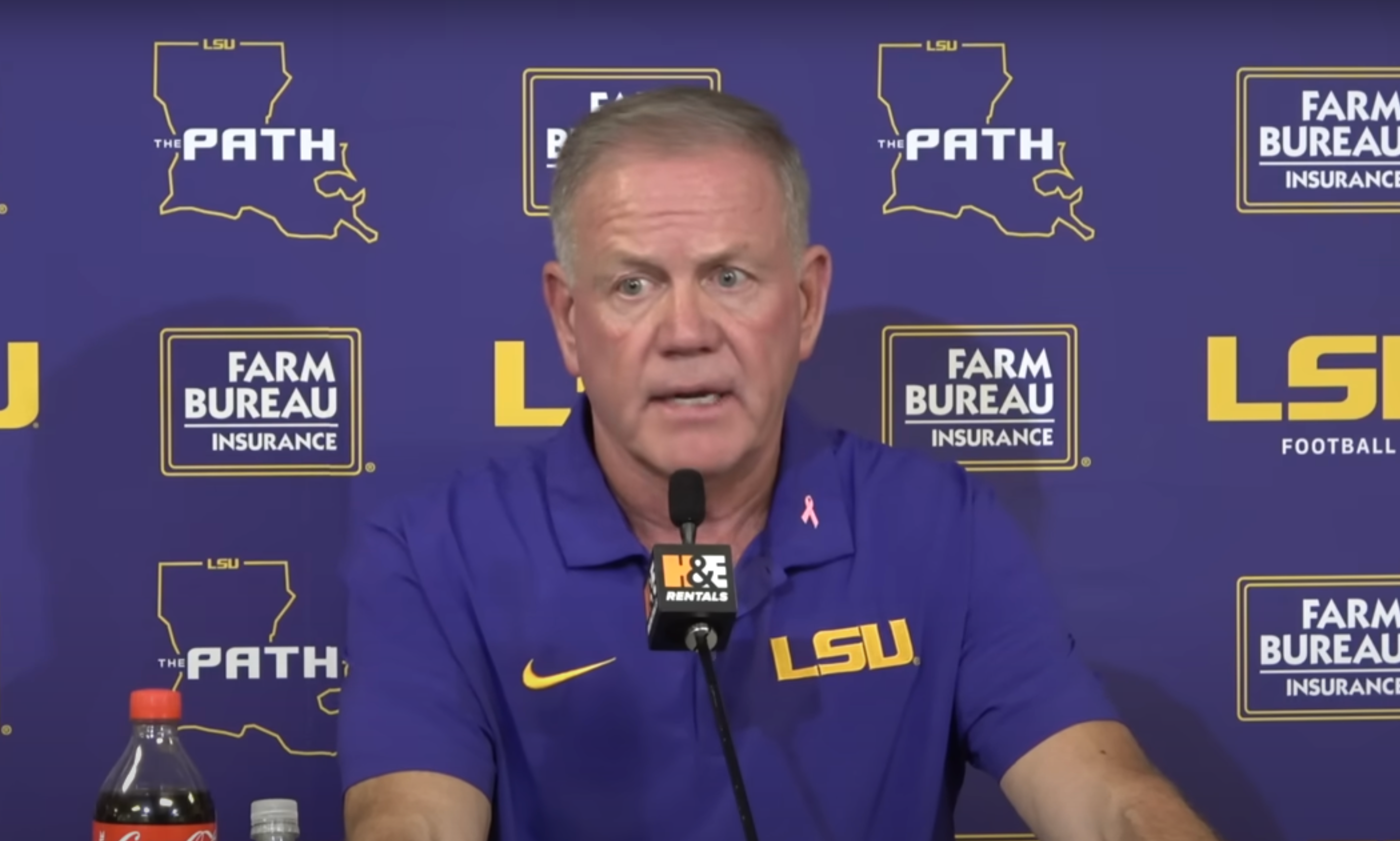 Brian Kelly. LSU Tigers Head Coach. Talking about Garrett Nussmeier and his growth game against Ole Miss.
