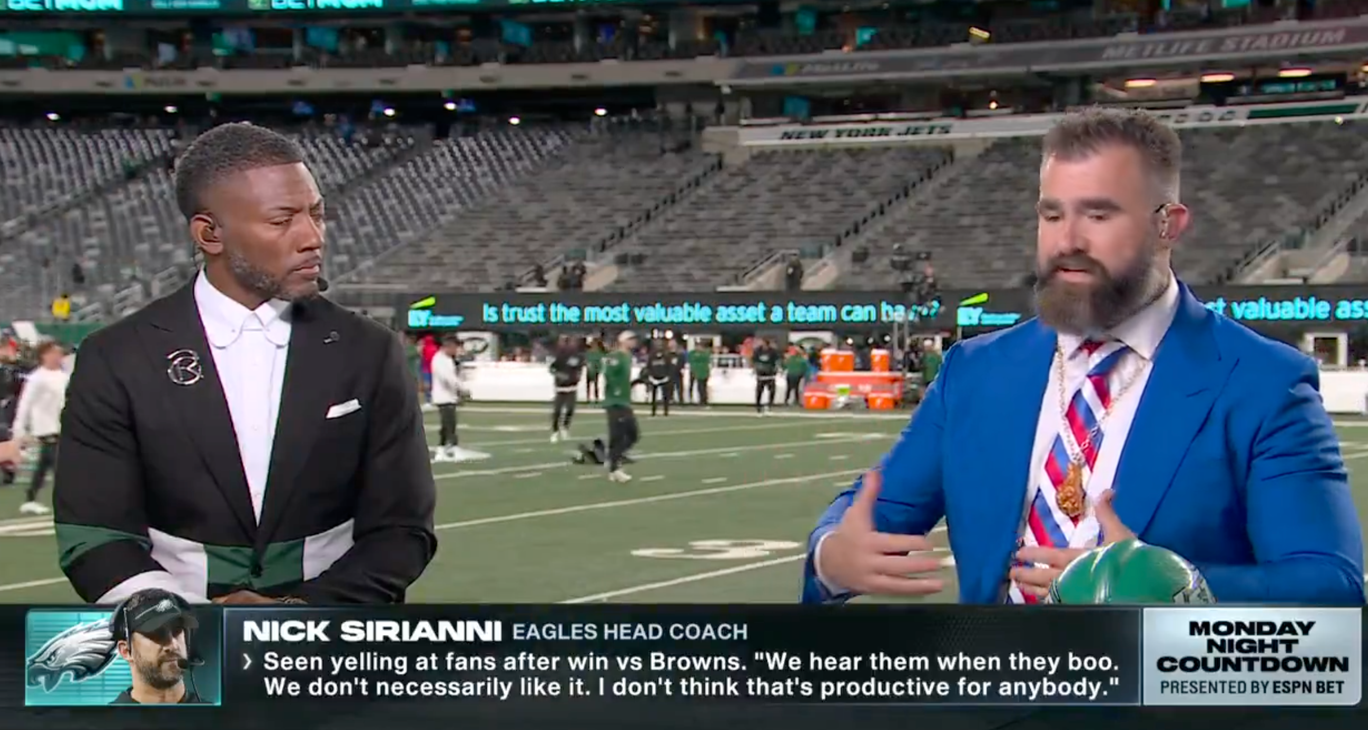 Former Philadelphia Eagles legend Jason Kelce weighs in on Nick Sirianni