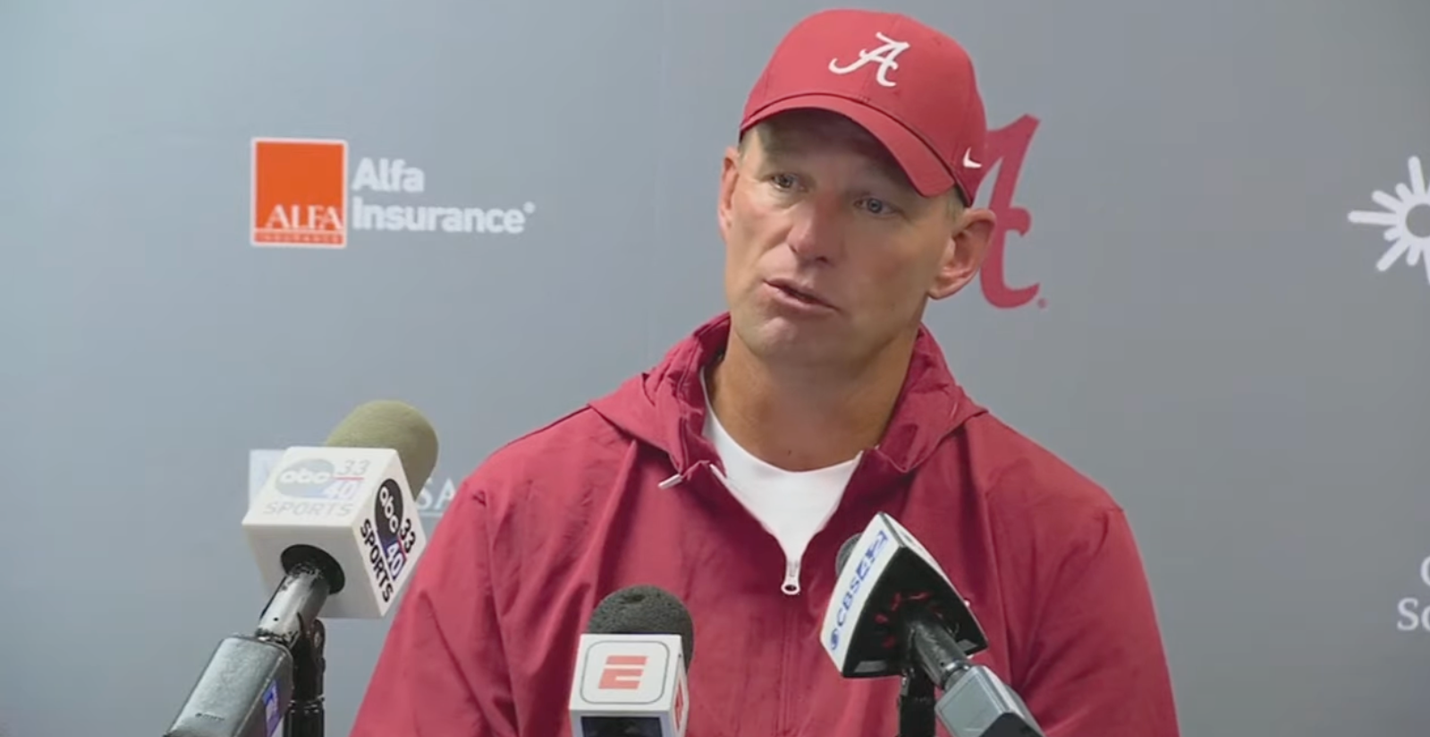 Alabama HC Kale DeBoer addresses the media following a 24-17 loss against the Tennessee Volunteers in Week 8 of the 2024 season, 10/19/24