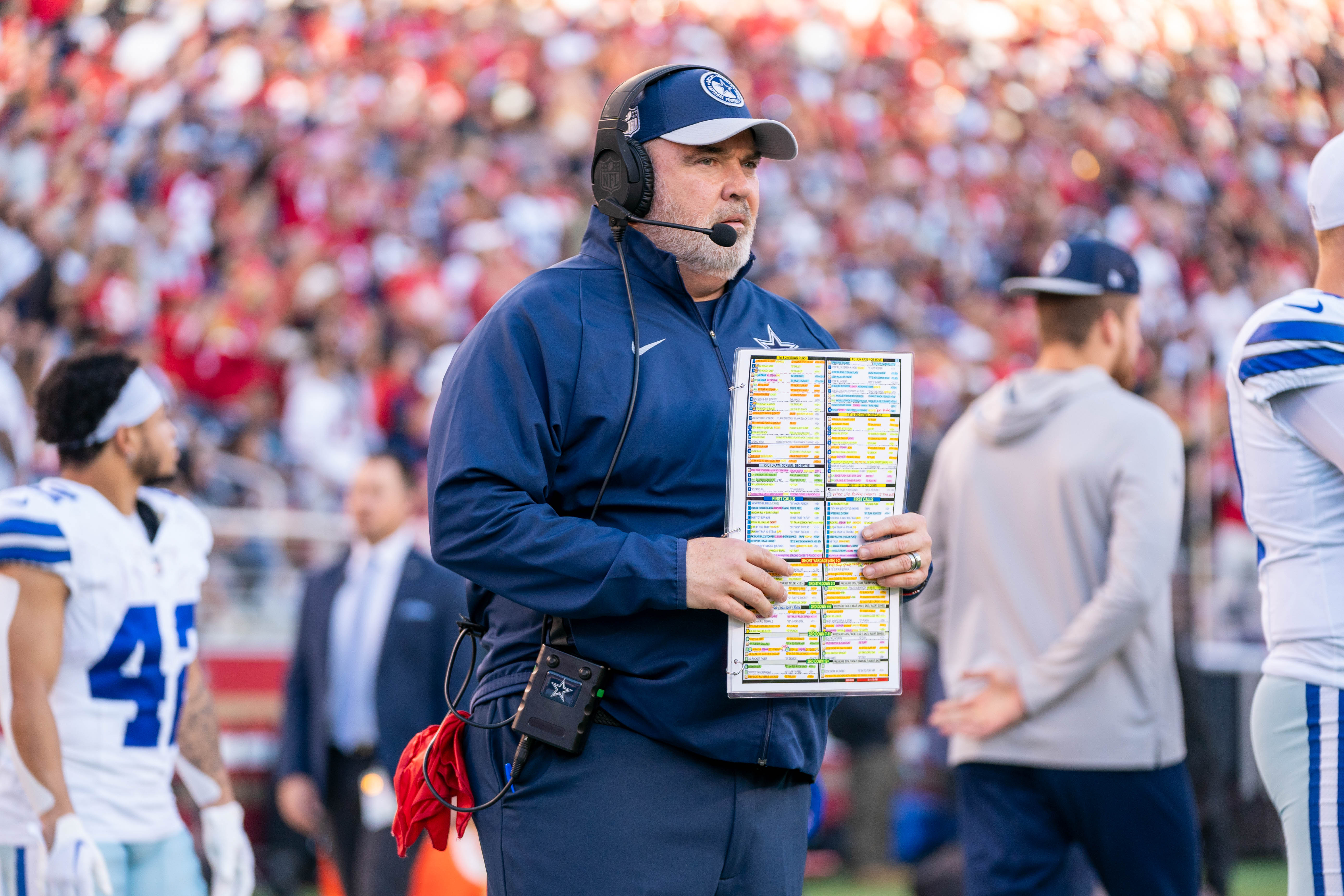 Dallas Cowboys head coach Mike McCarthy before the game against the San Francisco 49ers at Levi's Stadium.