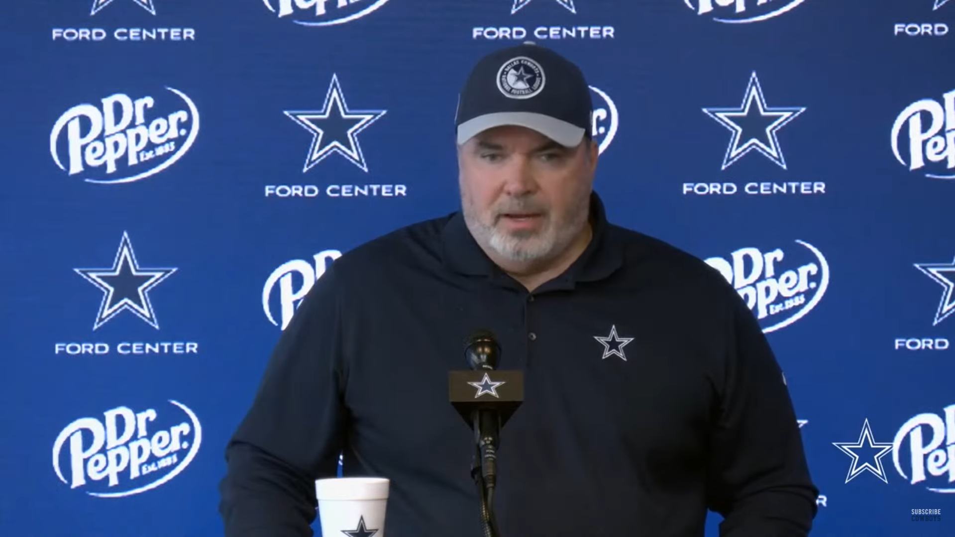 Dallas Cowboys HC Mike McCarthy talks to reporters ahead of San Francisco 49ers matchup in Week 8.