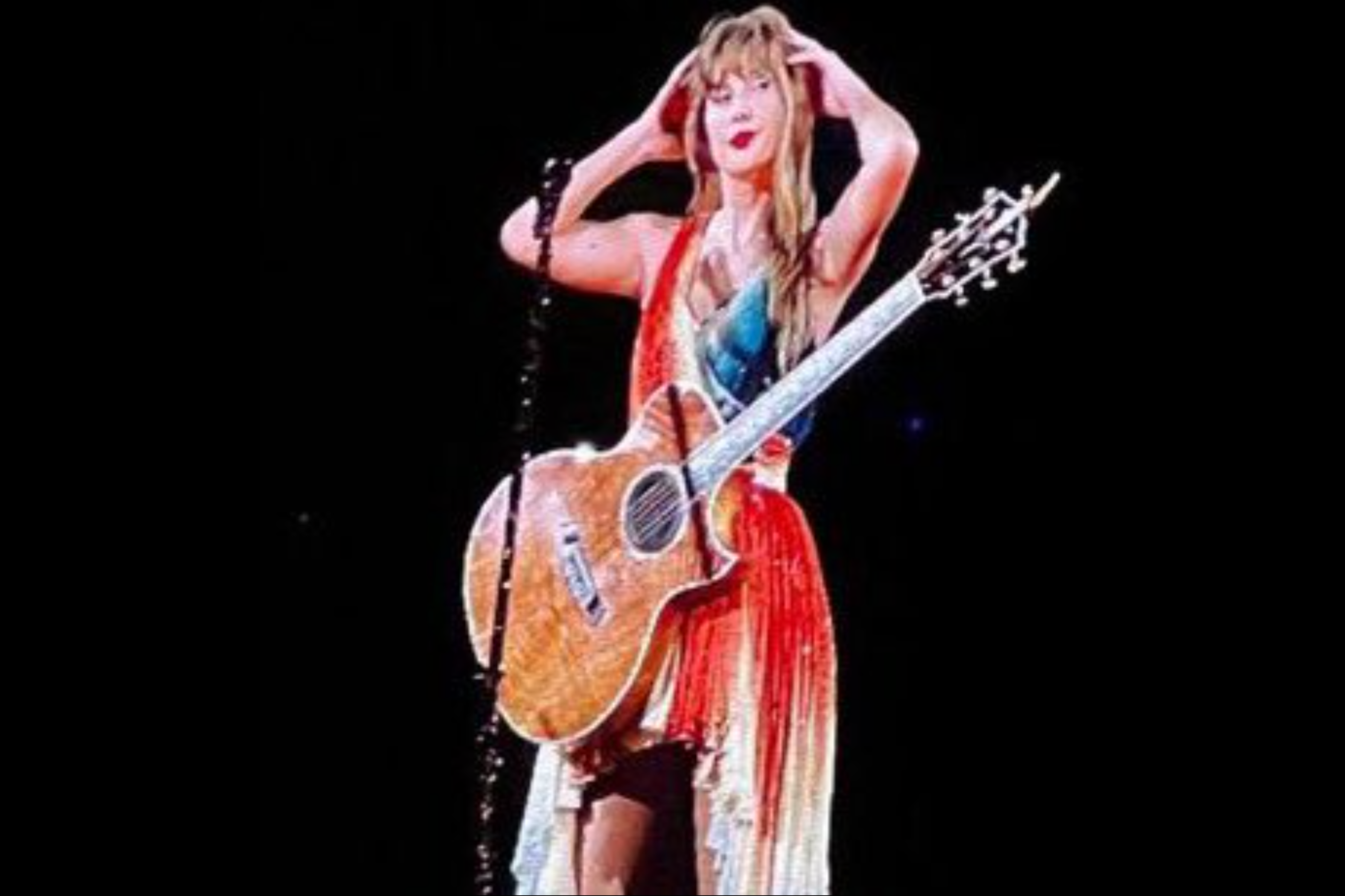 Taylor Swift performs during her Eras Tour show in New Orleans.