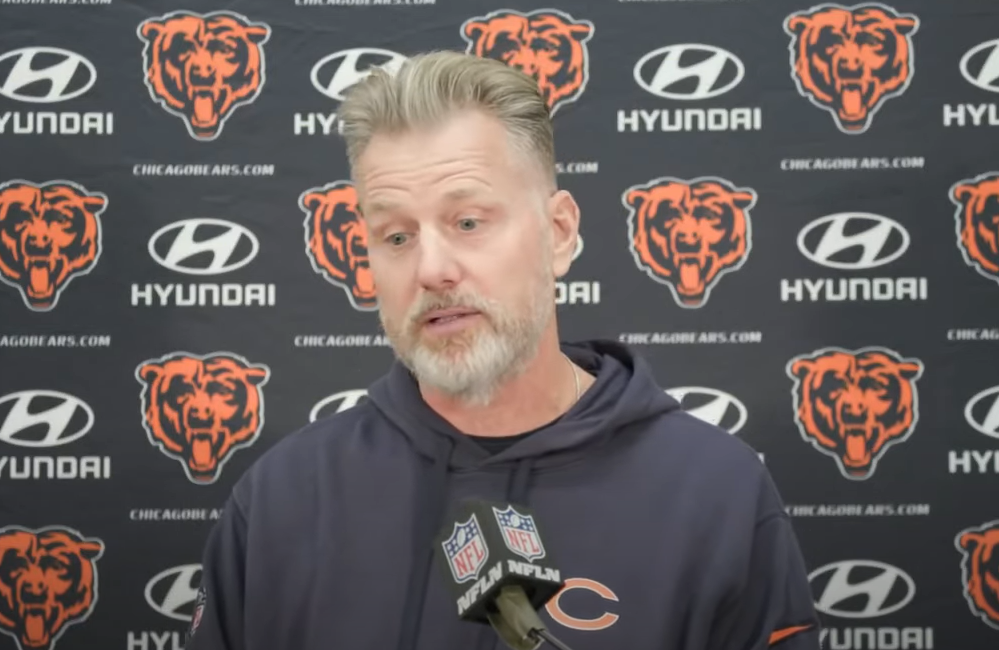 Matt Eberflus addresses the media following the team's Week 8 loss to the Washington Commanders.