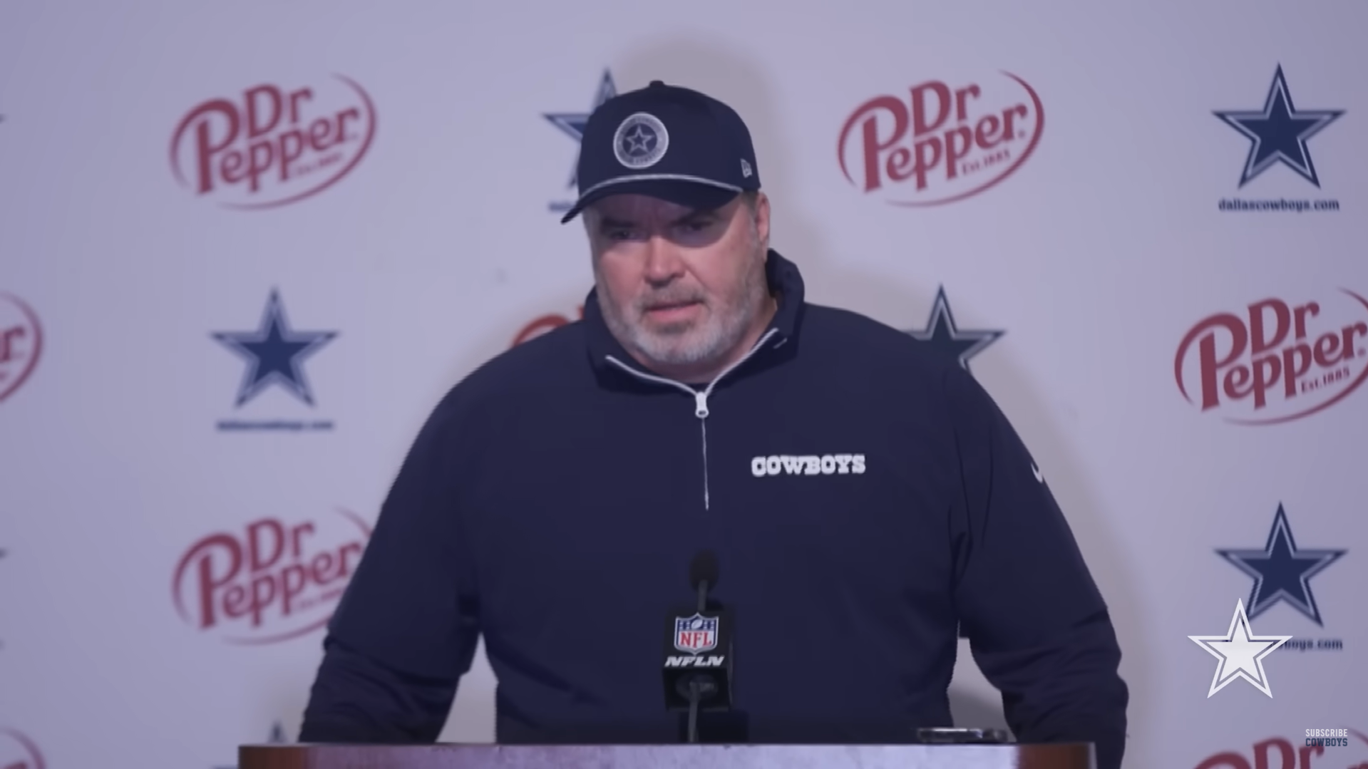 Dallas Cowboys HC Mike McCarthy talks to reporters after another San Francisco 49ers loss.