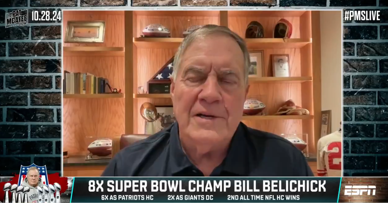Former Patriots HC Bill Belichick appears on the Pat McAfee Show.